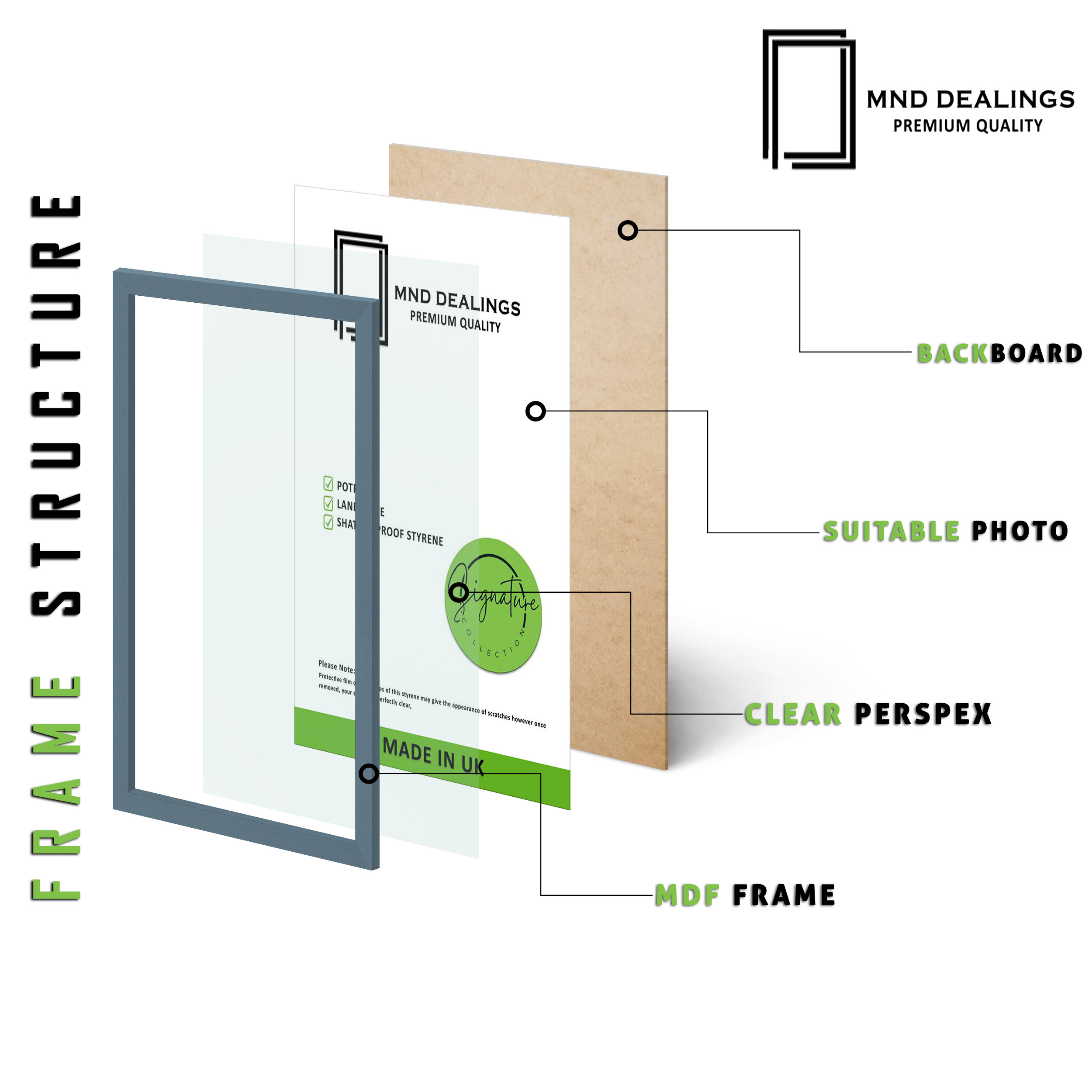 ( 35 x 50 CM ) / 20 x 14 Inch Poster Frames - MDF