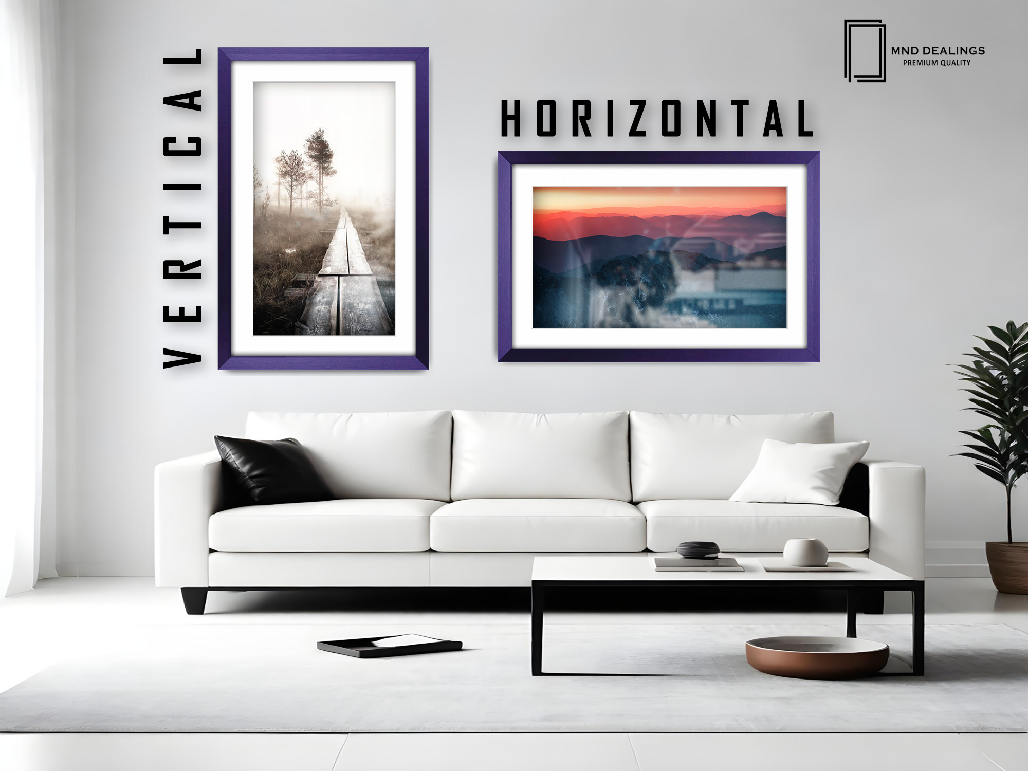 36 x 24 Inch / (91.44 x 60.96 cm ) with 76.20 x 50.80 cm White Mount Certificate Frames - MDF