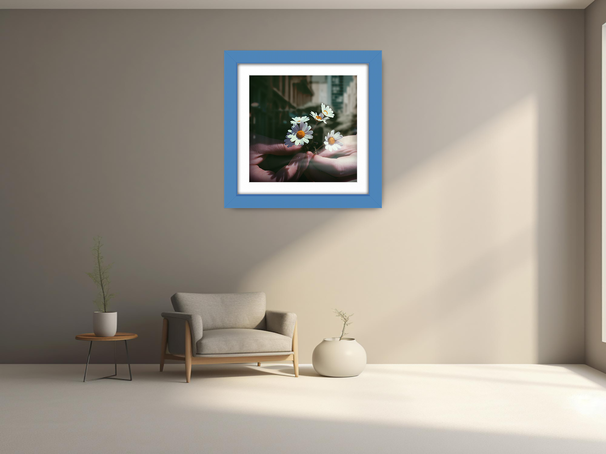 ( 40 x 40 Cm ) / 16 x 16 Inch with 30 x 30 Cm White Mount Poster Frames - MDF