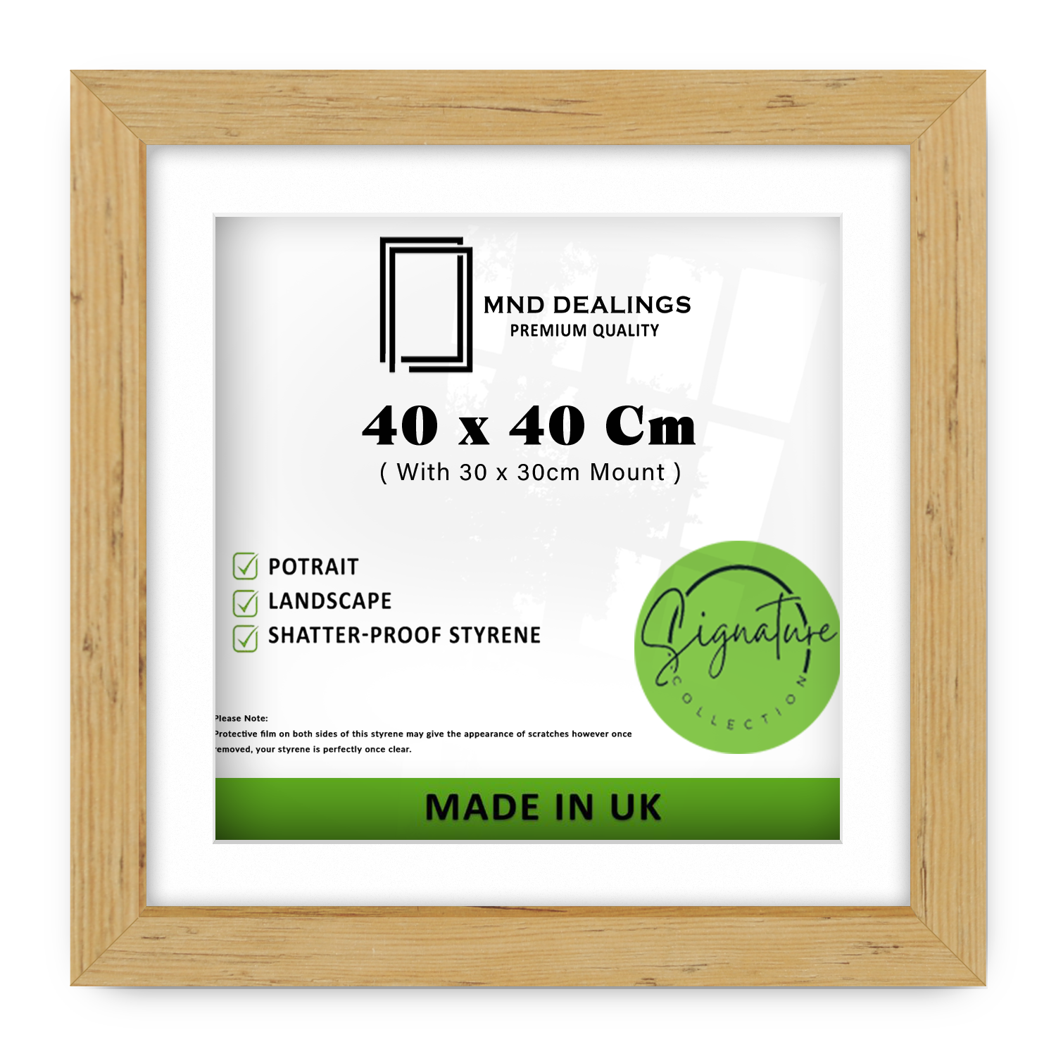 ( 40 x 40 Cm ) / 16 x 16 Inch with 30 x 30 Cm White Mount Poster Frames - MDF