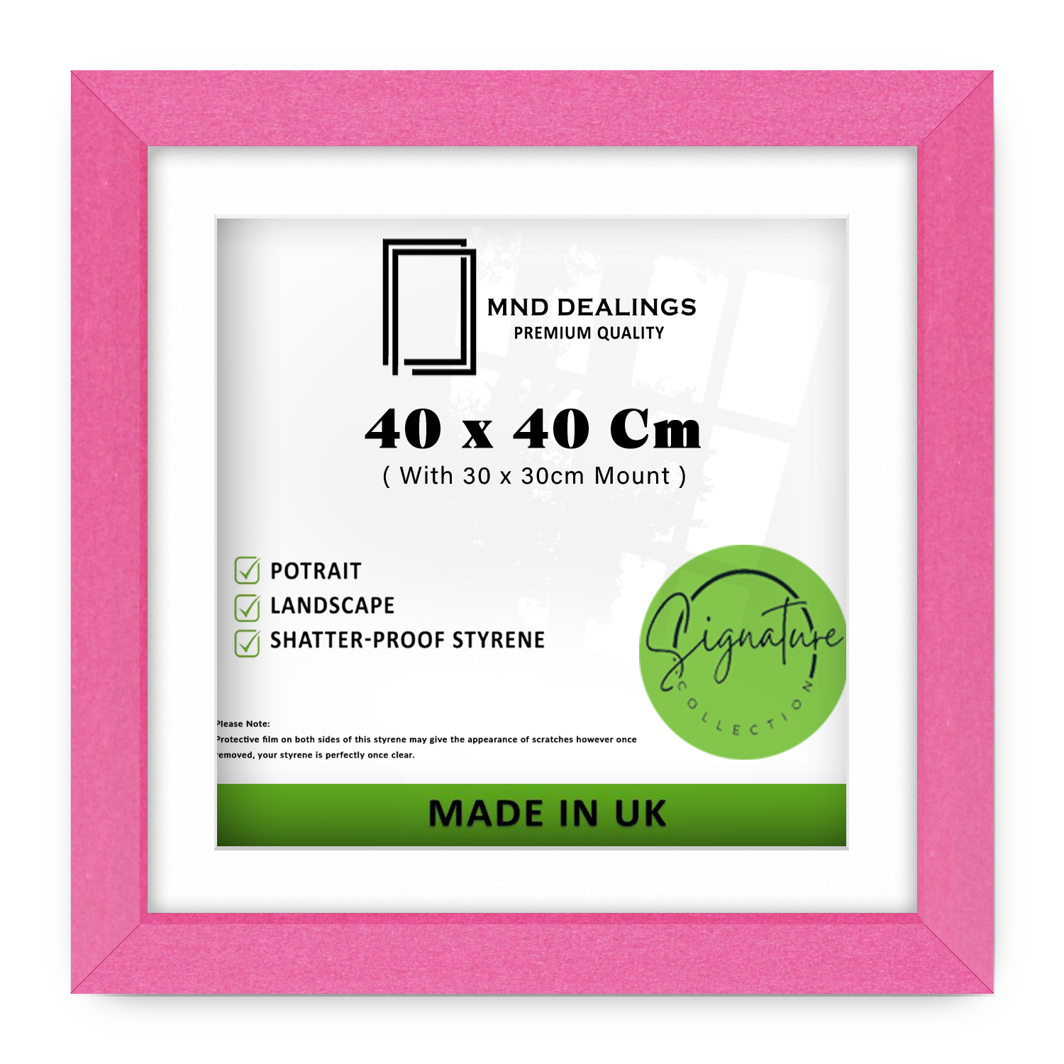 ( 40 x 40 Cm ) / 16 x 16 Inch with 30 x 30 Cm White Mount Poster Frames - MDF