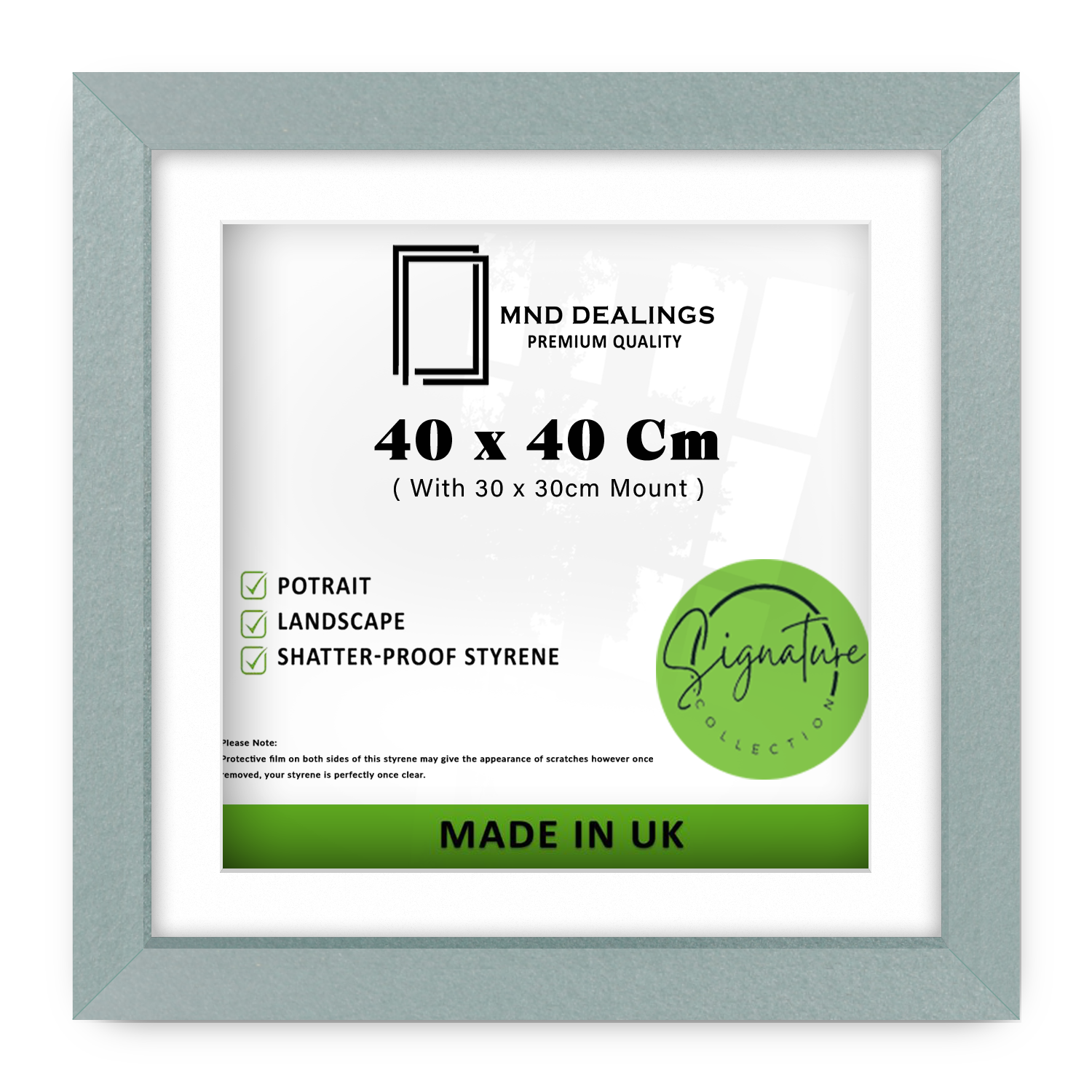 ( 40 x 40 Cm ) / 16 x 16 Inch with 30 x 30 Cm White Mount Poster Frames - MDF