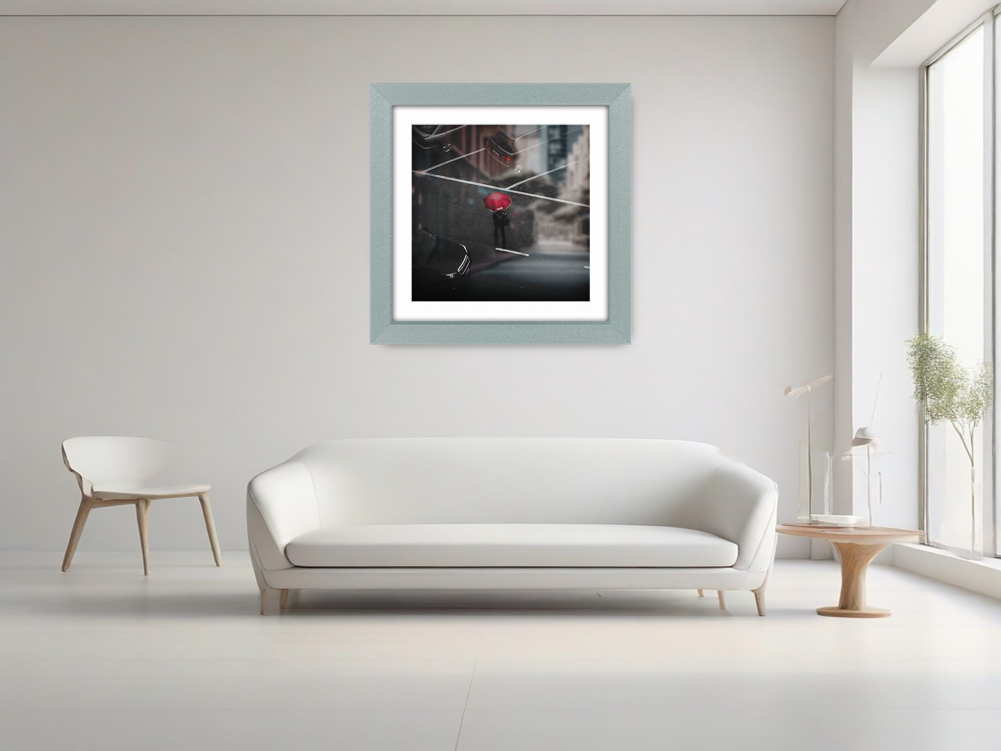 ( 40 x 40 Cm ) / 16 x 16 Inch with 30 x 30 Cm White Mount Poster Frames - MDF