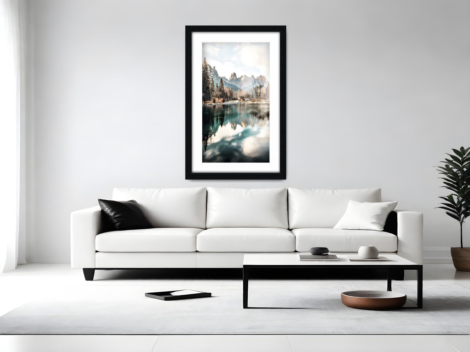 ( 40 x 50 cm ) / 16 x 20 Inch with 40 x 30 cm White Mount Display Frame - MDF