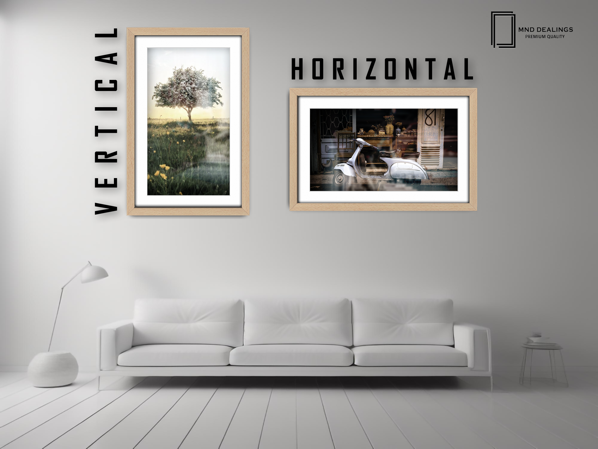 ( 40 x 60 cm ) / 24 x 16 Inch with 50 x 30 cm White Mount Frames - MDF