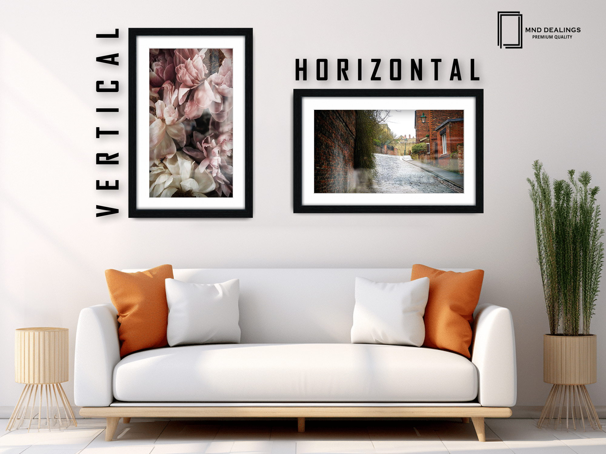 ( 40 x 60 cm ) / 24 x 16 Inch with 50 x 30 cm White Mount Frames - MDF