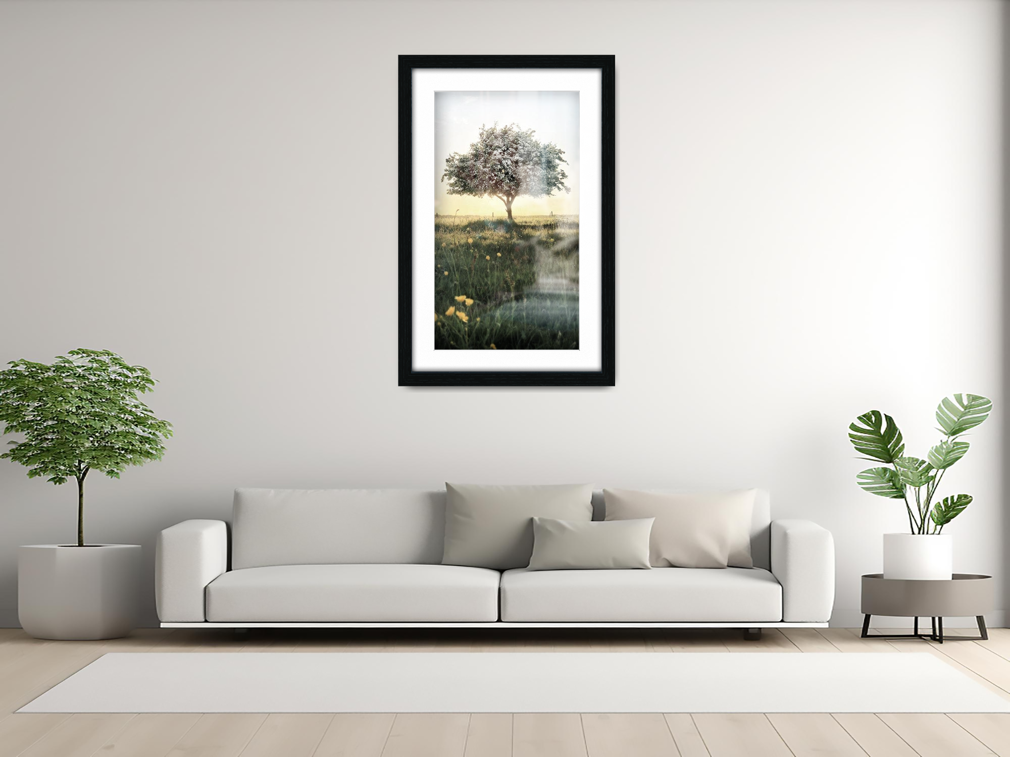 ( 40 x 60 cm ) / 24 x 16 Inch with 50 x 30 cm White Mount Frames - MDF