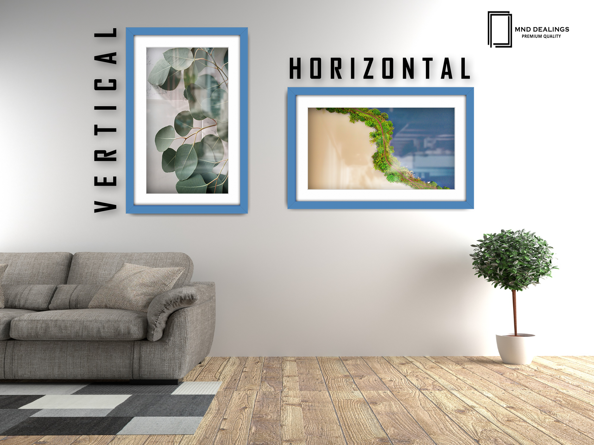 ( 40 x 60 cm ) / 24 x 16 Inch with 50 x 30 cm White Mount Frames - MDF