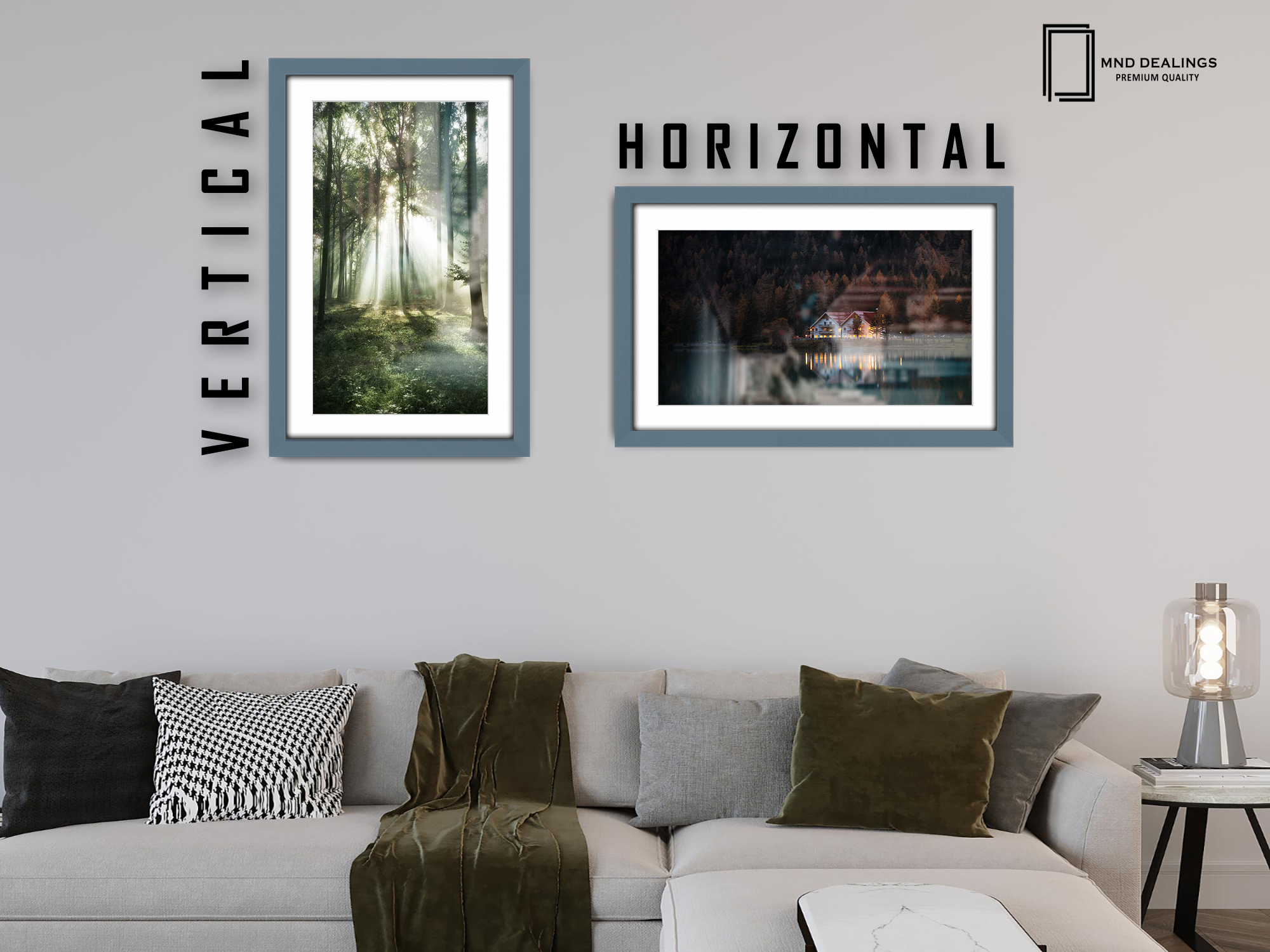( 40 x 60 cm ) / 24 x 16 Inch with 50 x 30 cm White Mount Frames - MDF