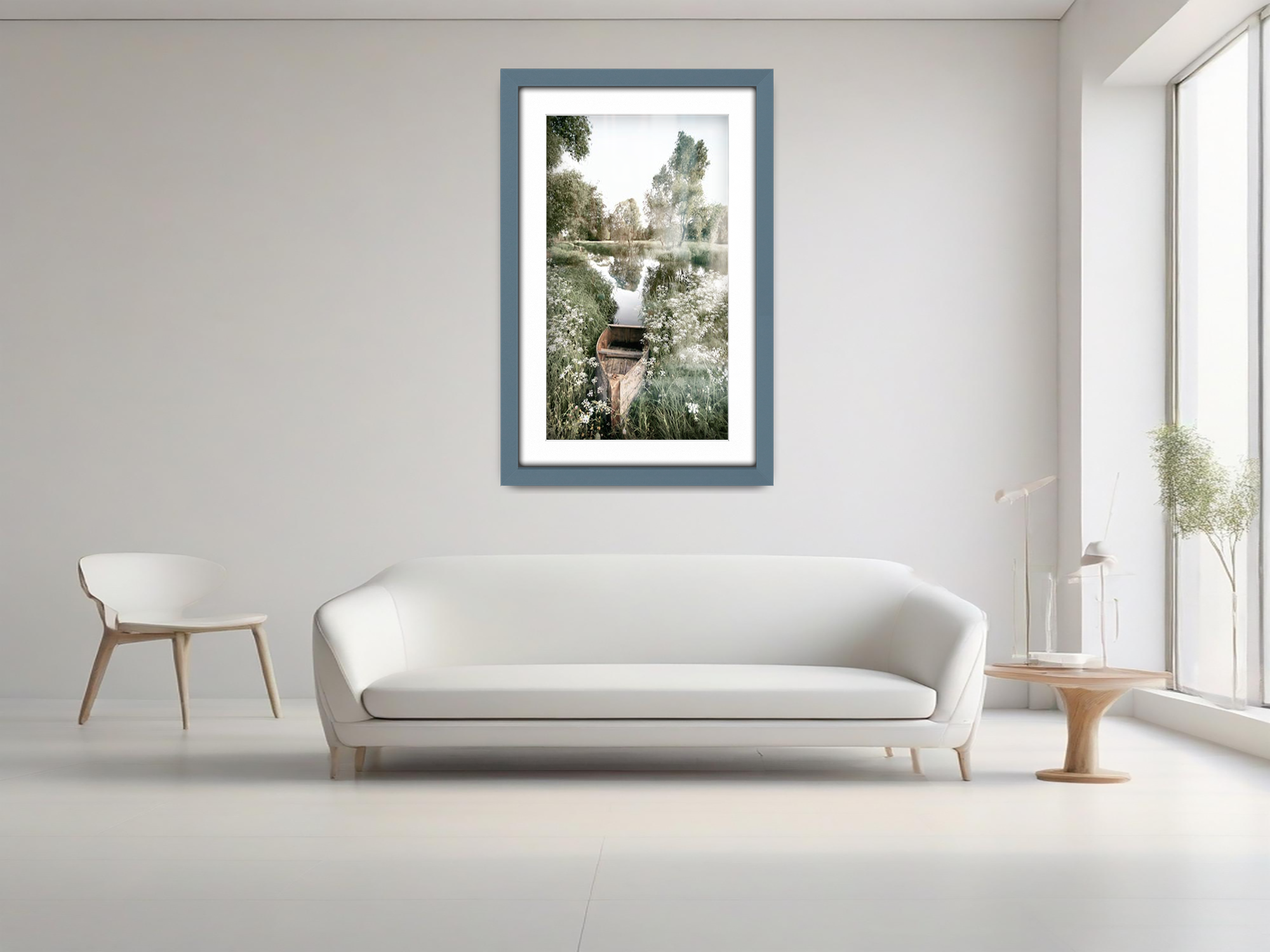 ( 40 x 60 cm ) / 24 x 16 Inch with 50 x 30 cm White Mount Frames - MDF