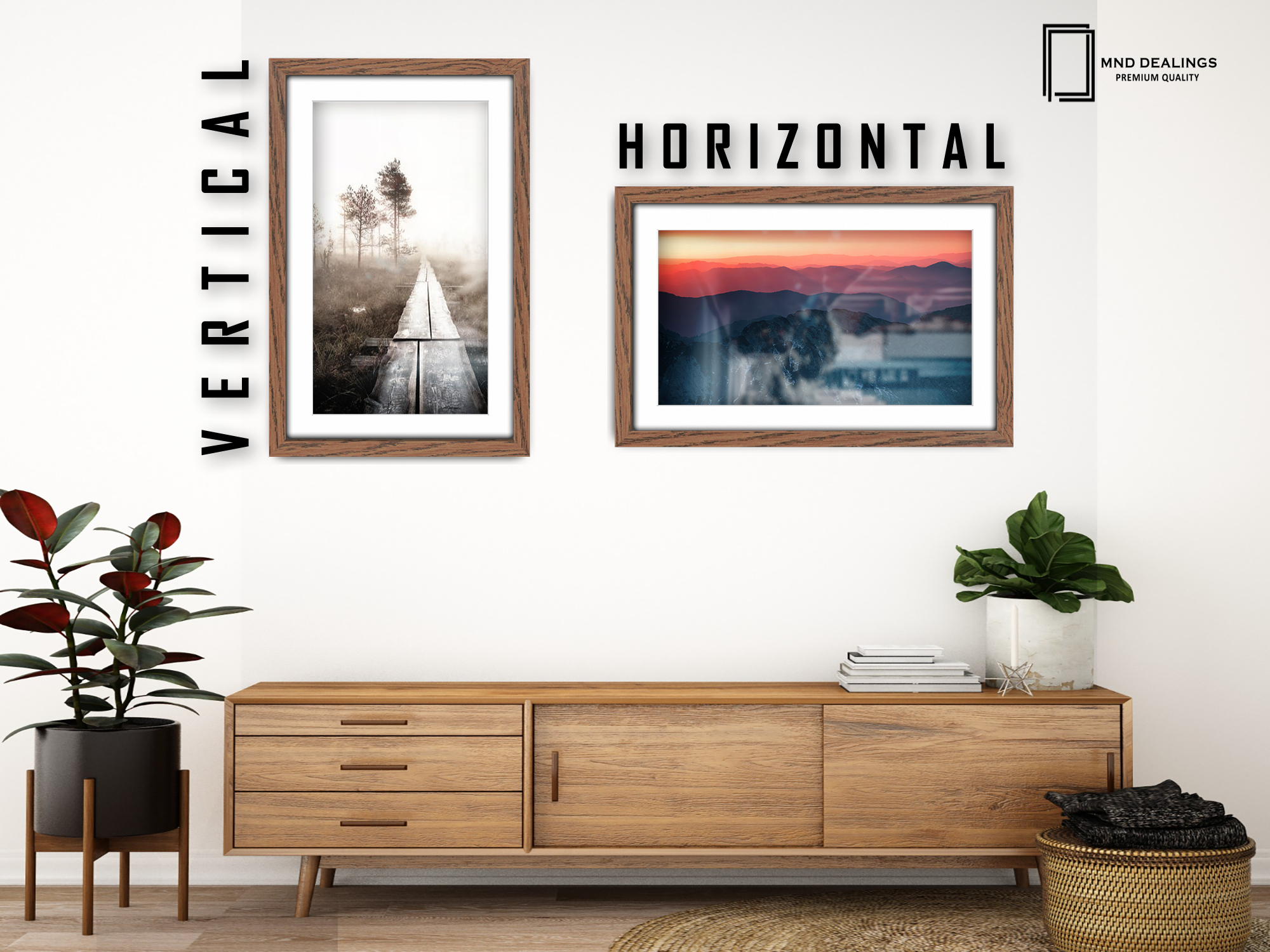 ( 40 x 60 cm ) / 24 x 16 Inch with 50 x 30 cm White Mount Frames - MDF