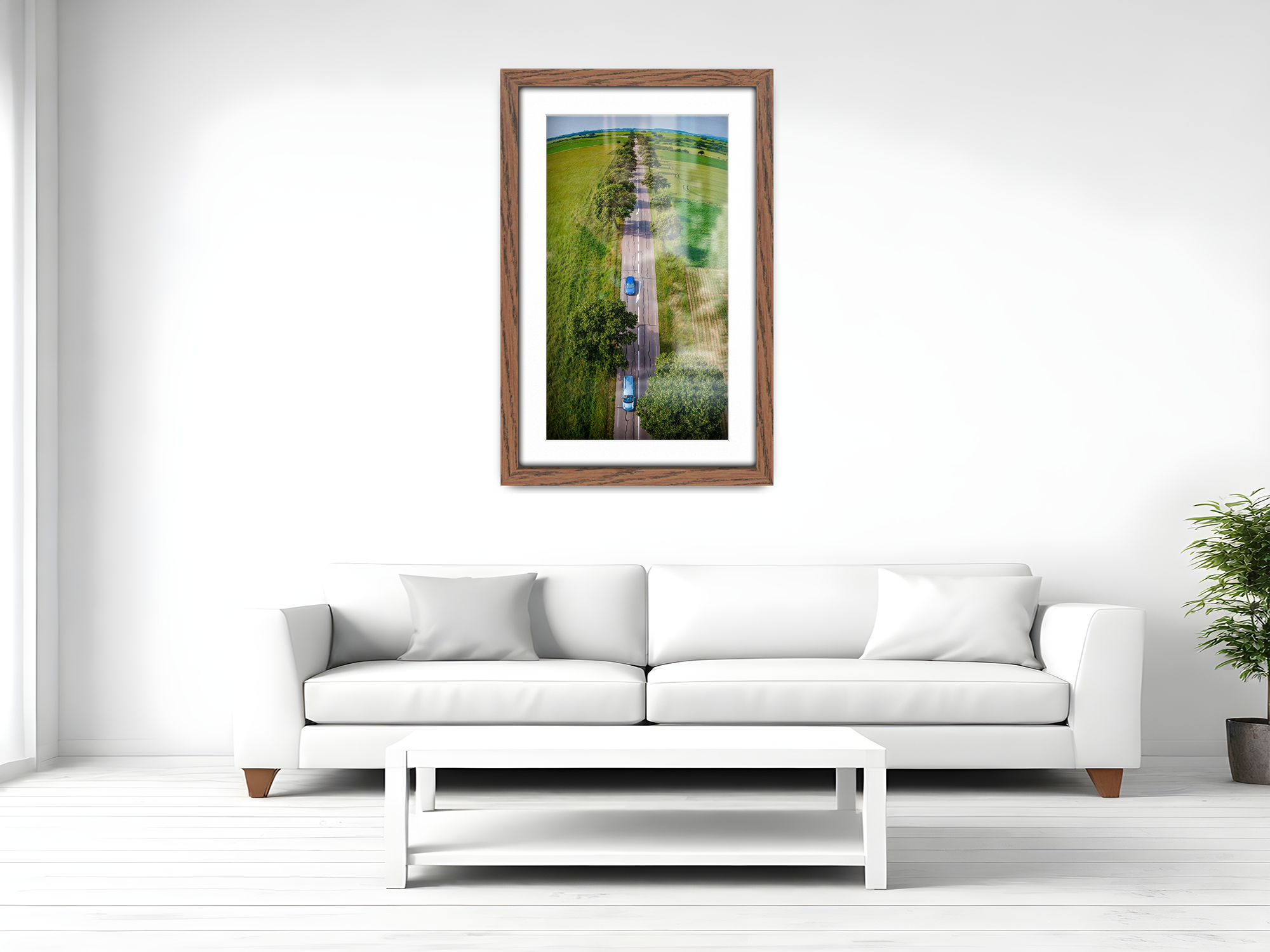 ( 40 x 60 cm ) / 24 x 16 Inch with 50 x 30 cm White Mount Frames - MDF