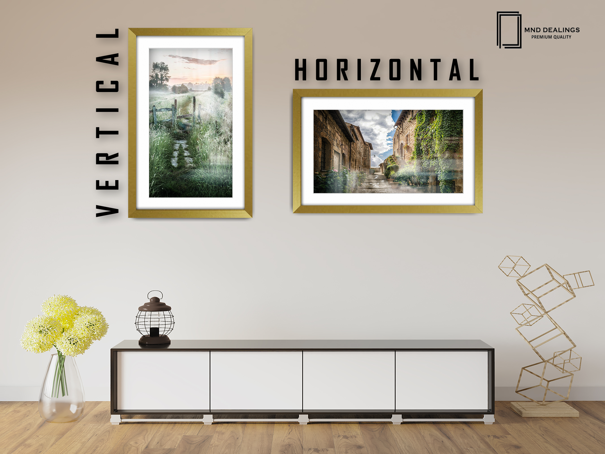 ( 40 x 60 cm ) / 24 x 16 Inch with 50 x 30 cm White Mount Frames - MDF
