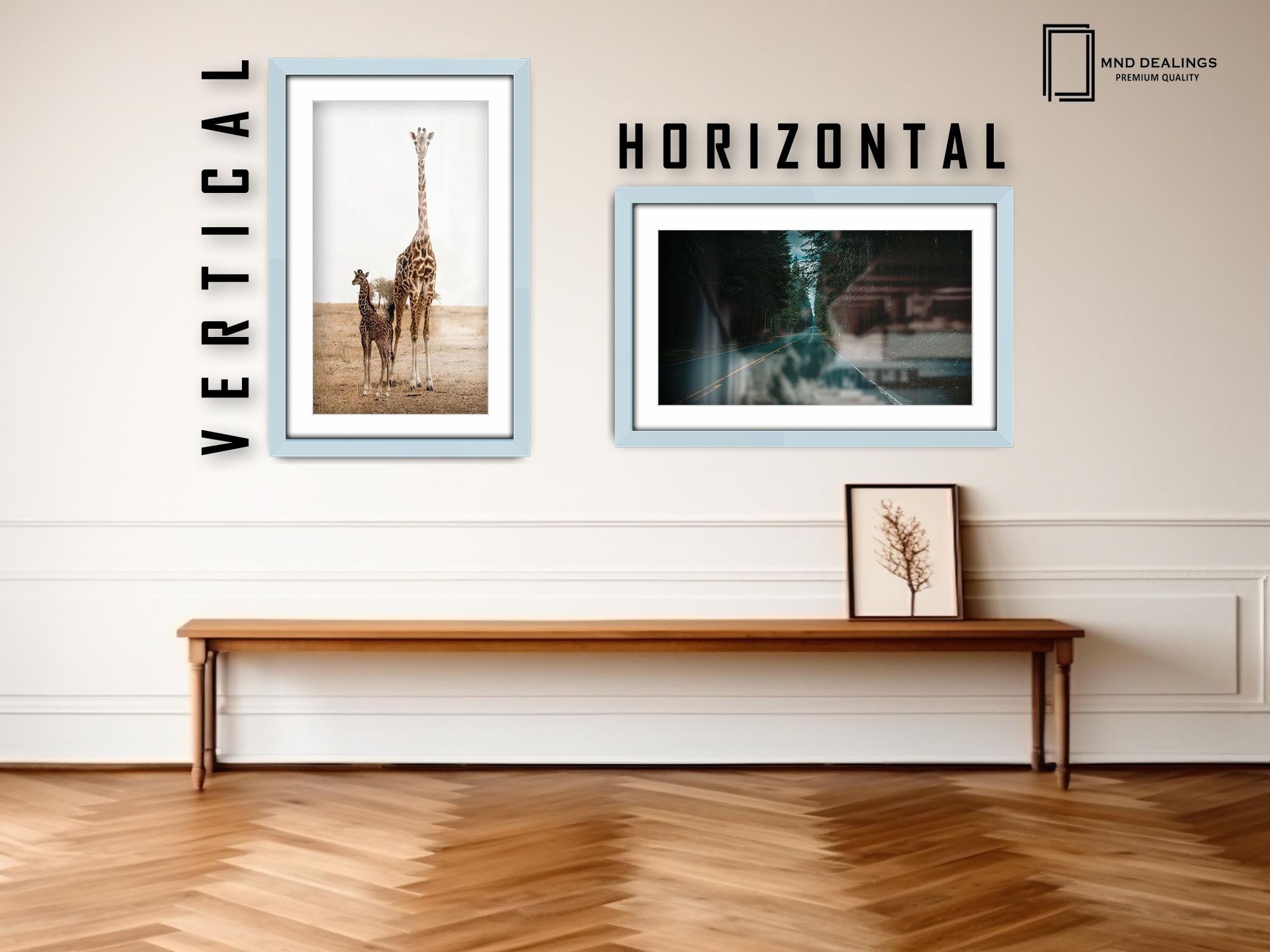 ( 40 x 60 cm ) / 24 x 16 Inch with 50 x 30 cm White Mount Frames - MDF