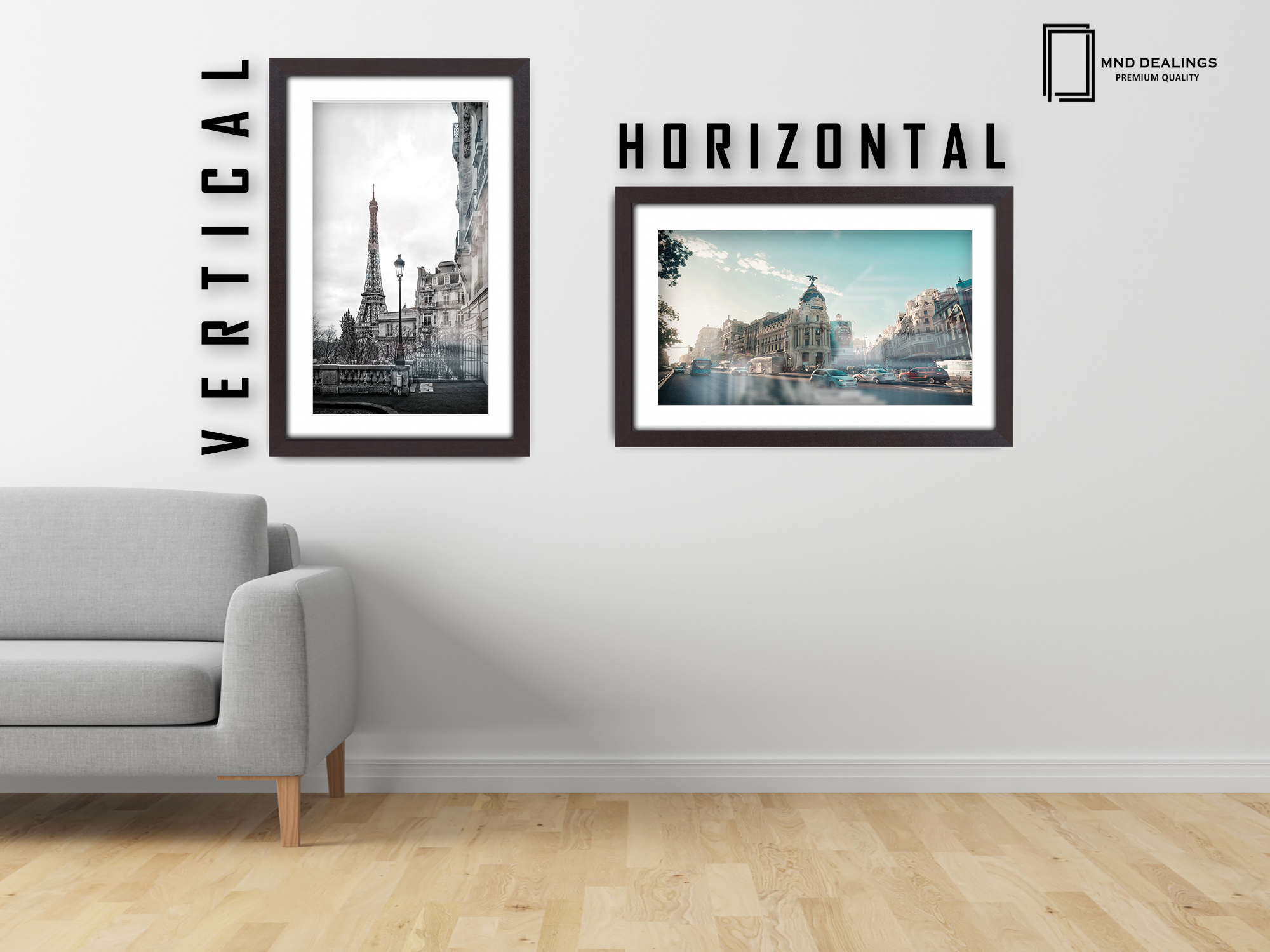 ( 40 x 60 cm ) / 24 x 16 Inch with 50 x 30 cm White Mount Frames - MDF