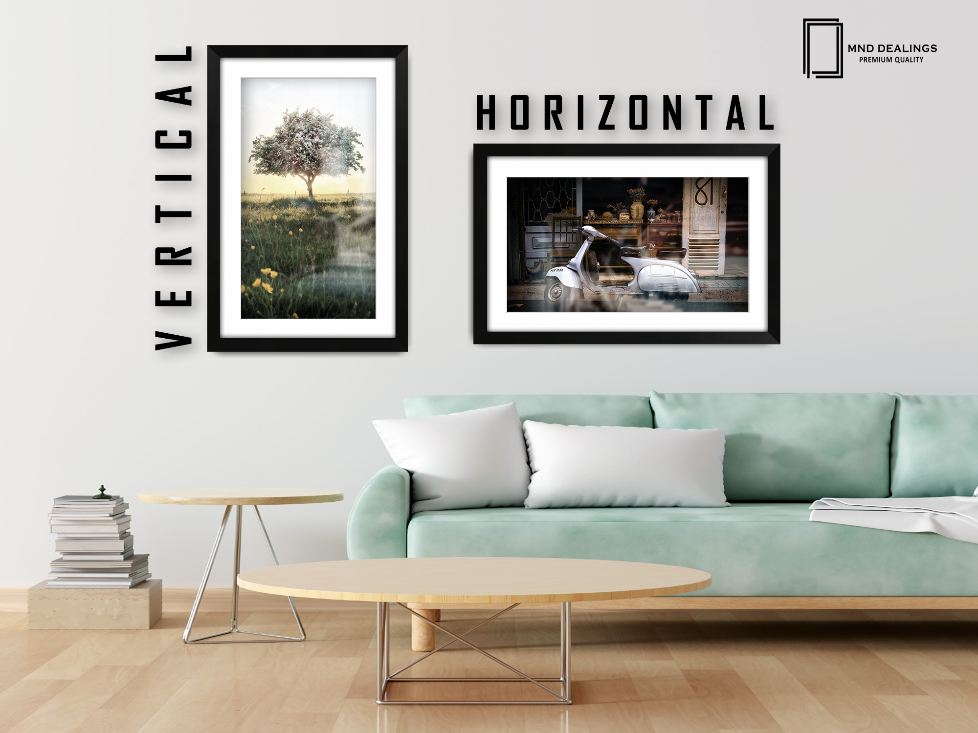 ( 40 x 60 cm ) / 24 x 16 Inch with 50 x 30 cm White Mount Frames - MDF