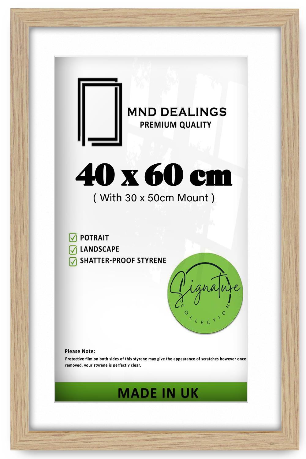 ( 40 x 60 cm ) / 24 x 16 Inch with 50 x 30 cm White Mount Frames - MDF