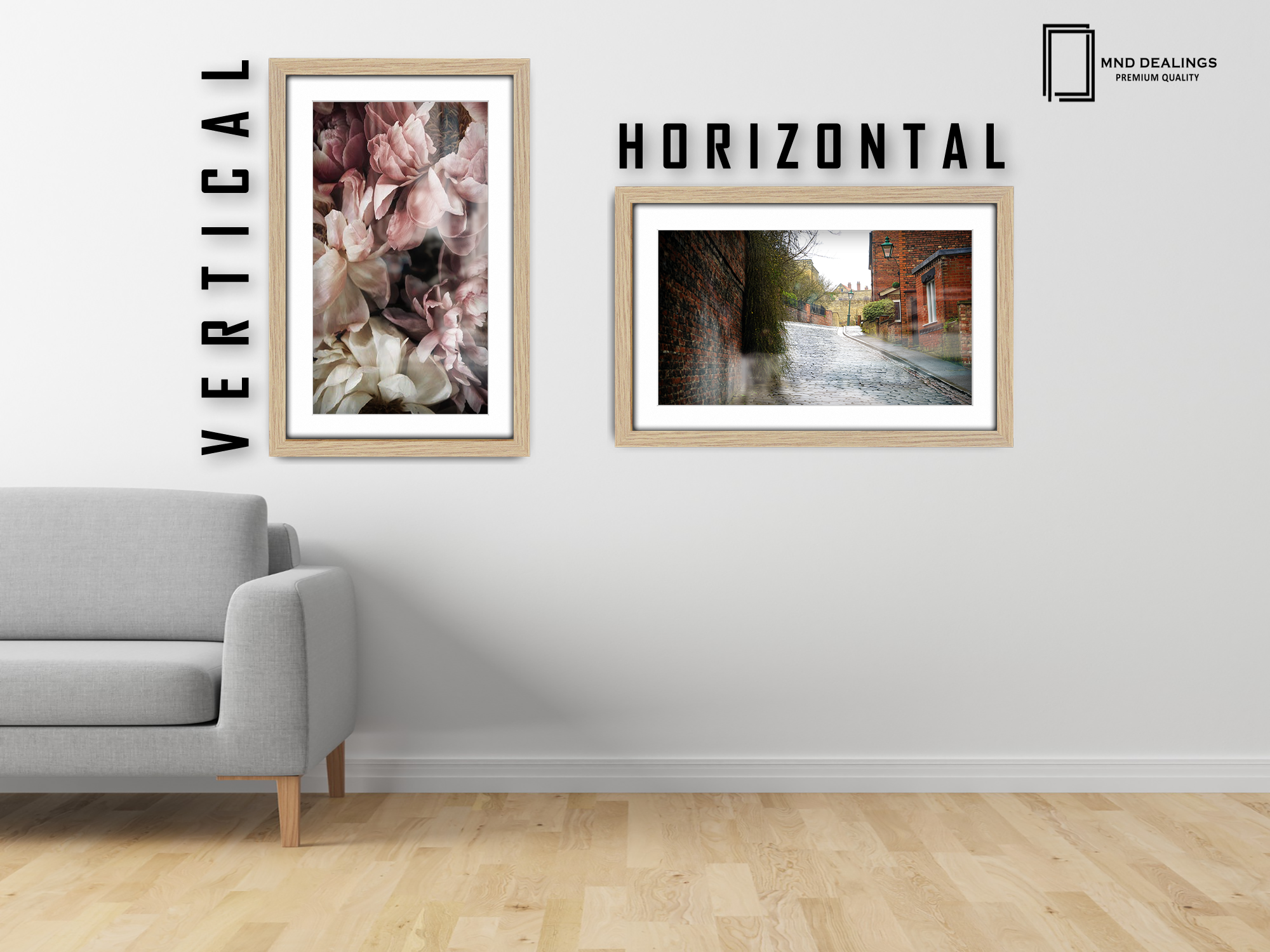 ( 40 x 60 cm ) / 24 x 16 Inch with 50 x 30 cm White Mount Frames - MDF
