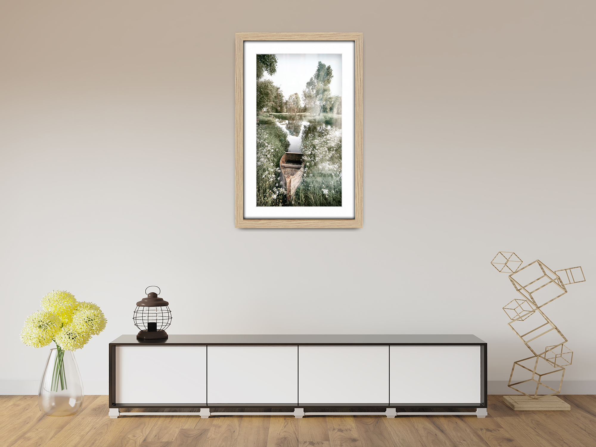 ( 40 x 60 cm ) / 24 x 16 Inch with 50 x 30 cm White Mount Frames - MDF