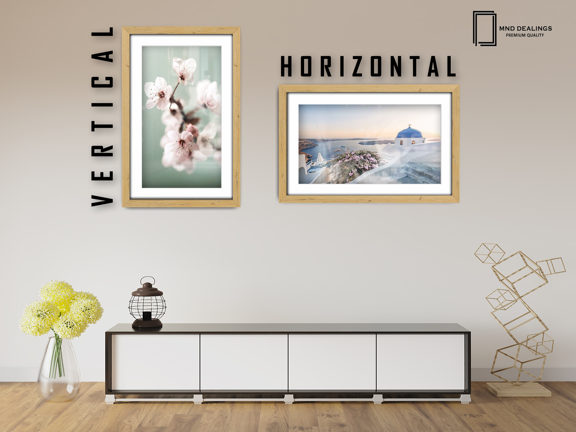 ( 40 x 60 cm ) / 24 x 16 Inch with 50 x 30 cm White Mount Frames - MDF