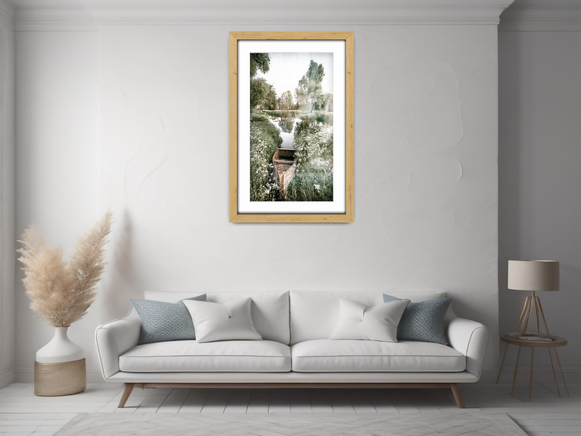 ( 40 x 60 cm ) / 24 x 16 Inch with 50 x 30 cm White Mount Frames - MDF