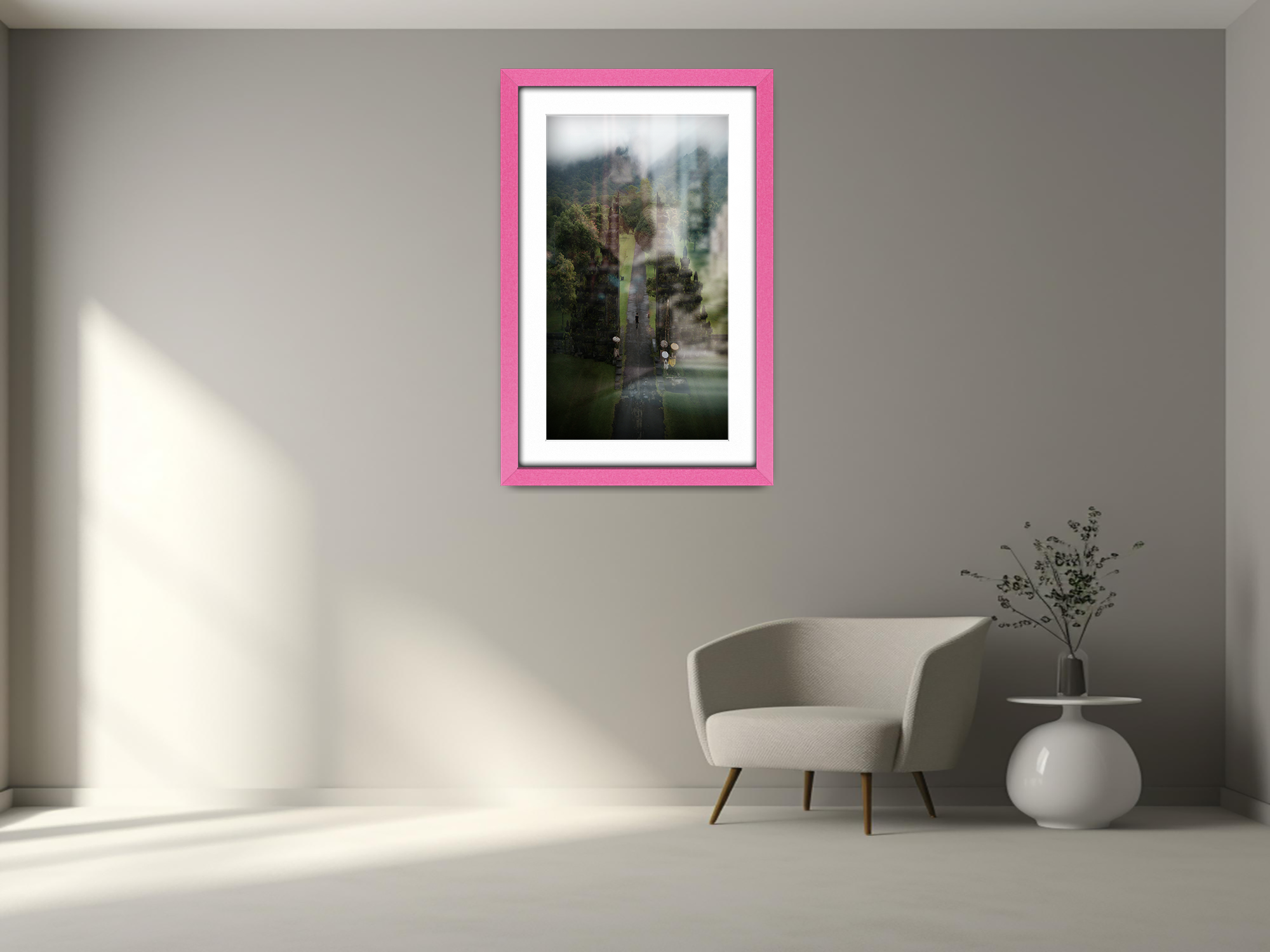 ( 40 x 60 cm ) / 24 x 16 Inch with 50 x 30 cm White Mount Frames - MDF