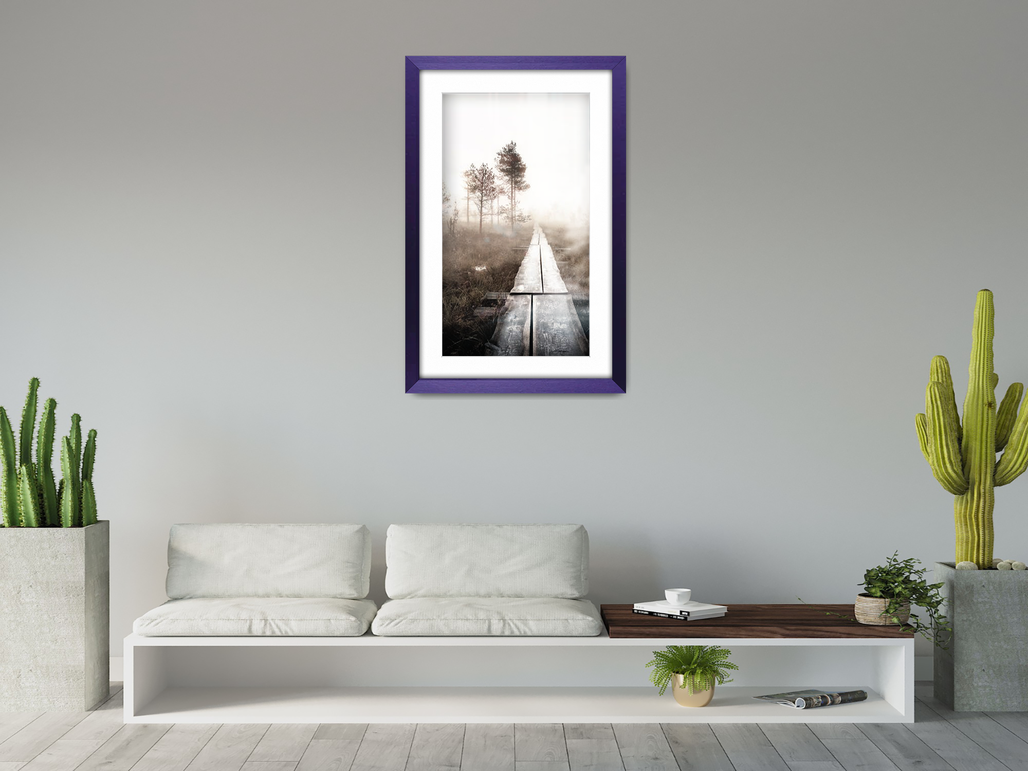 ( 40 x 60 cm ) / 24 x 16 Inch with 50 x 30 cm White Mount Frames - MDF