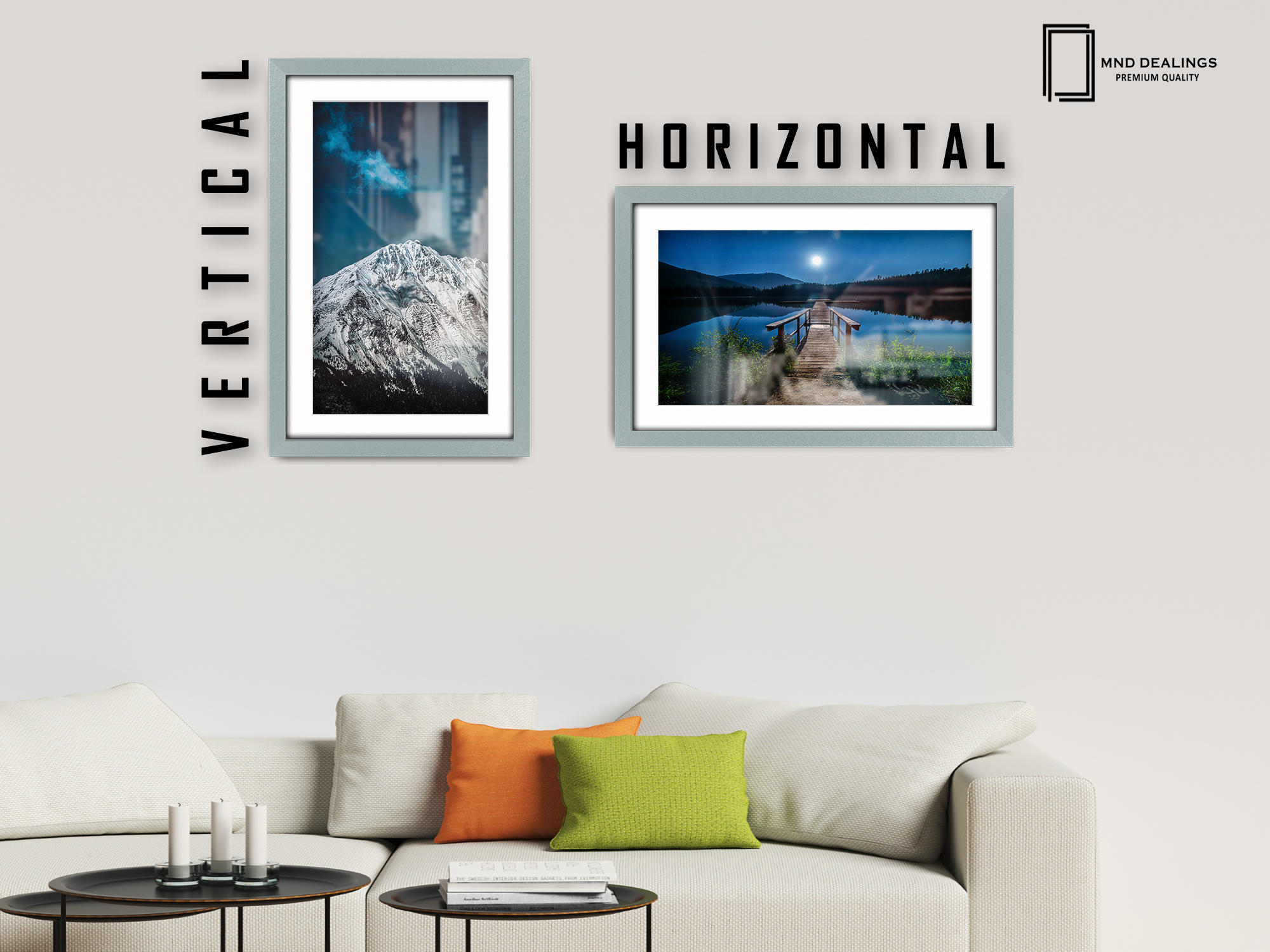 ( 40 x 60 cm ) / 24 x 16 Inch with 50 x 30 cm White Mount Frames - MDF