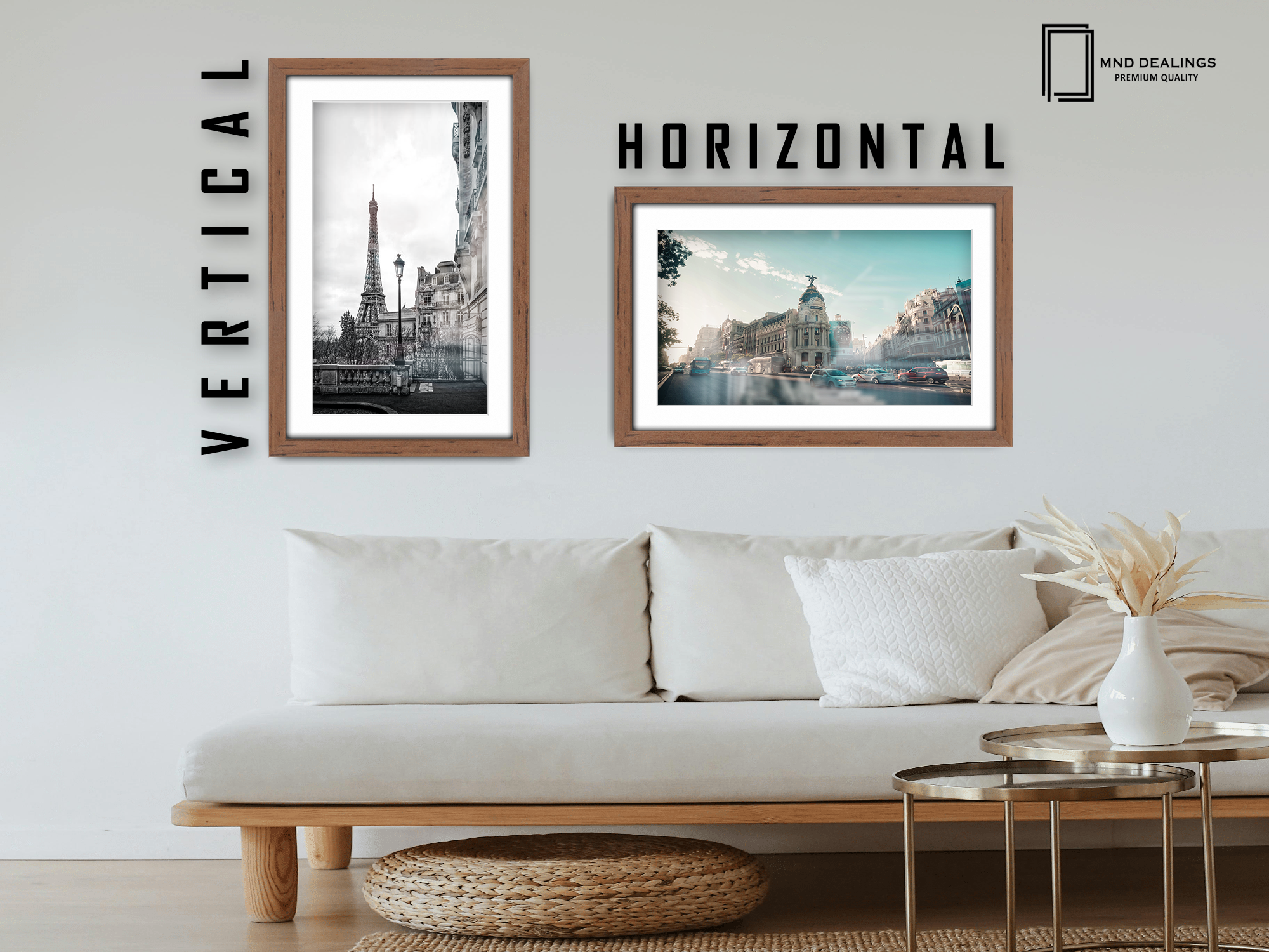 ( 40 x 60 cm ) / 24 x 16 Inch with 50 x 30 cm White Mount Frames - MDF