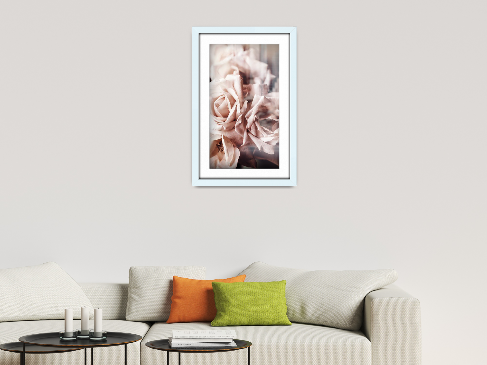 ( 40 x 60 cm ) / 24 x 16 Inch with 50 x 30 cm White Mount Frames - MDF