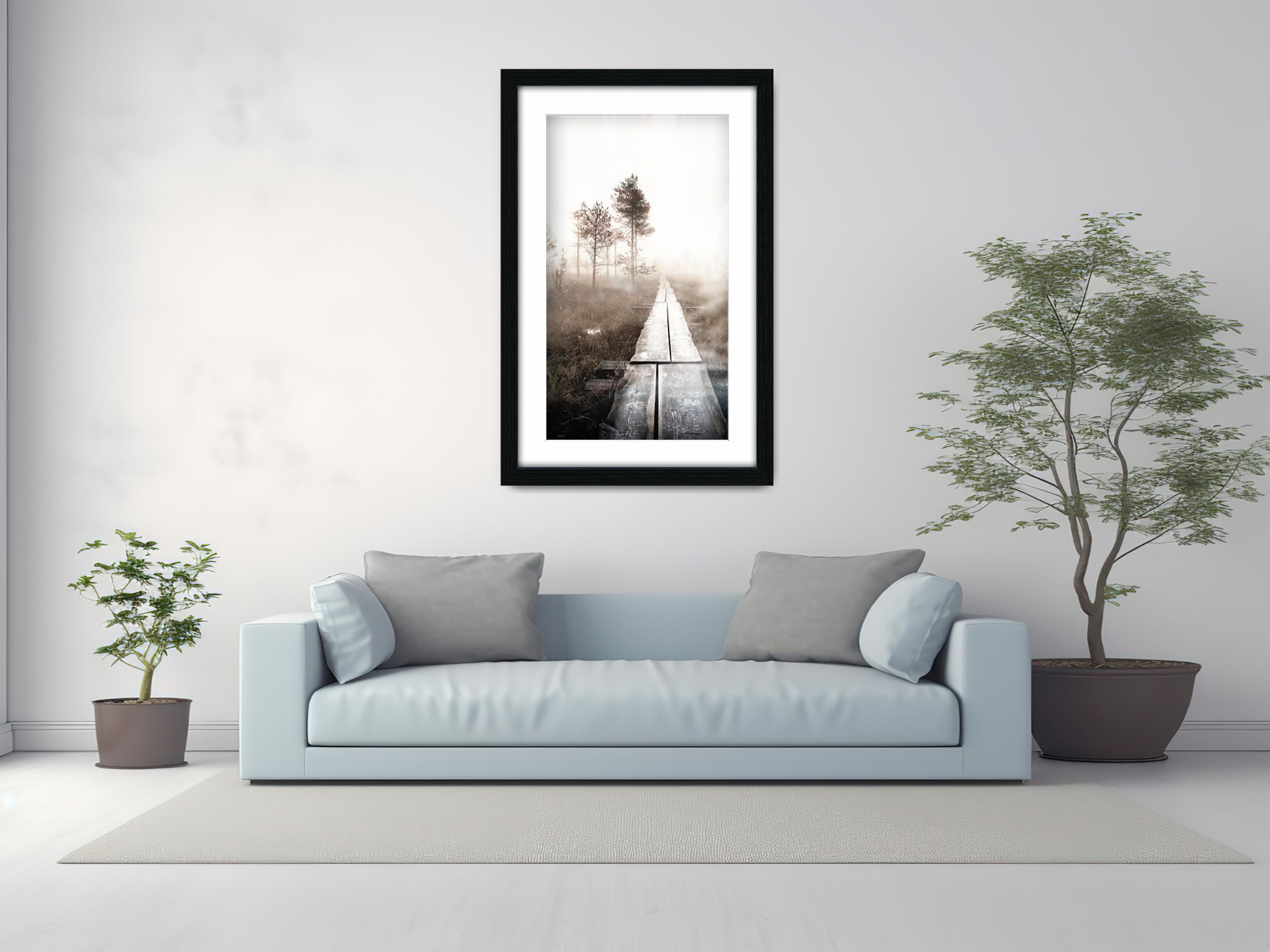 ( 45 x 60 cm ) / 24 x 18 Inch with 45 x 30 cm White Mount Poster Frames - MDF