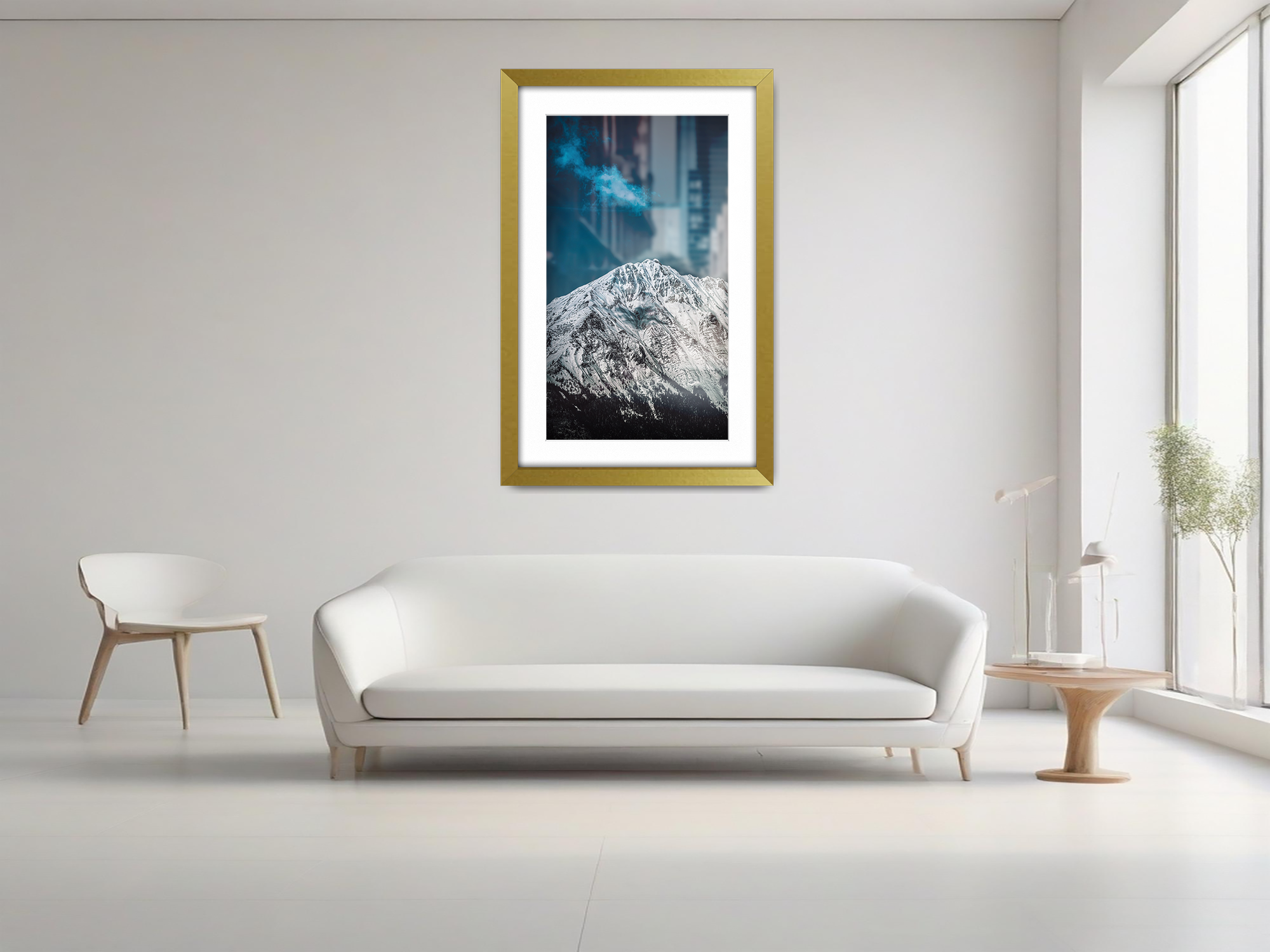 ( 45 x 60 cm ) / 24 x 18 Inch with 45 x 30 cm White Mount Poster Frames - MDF