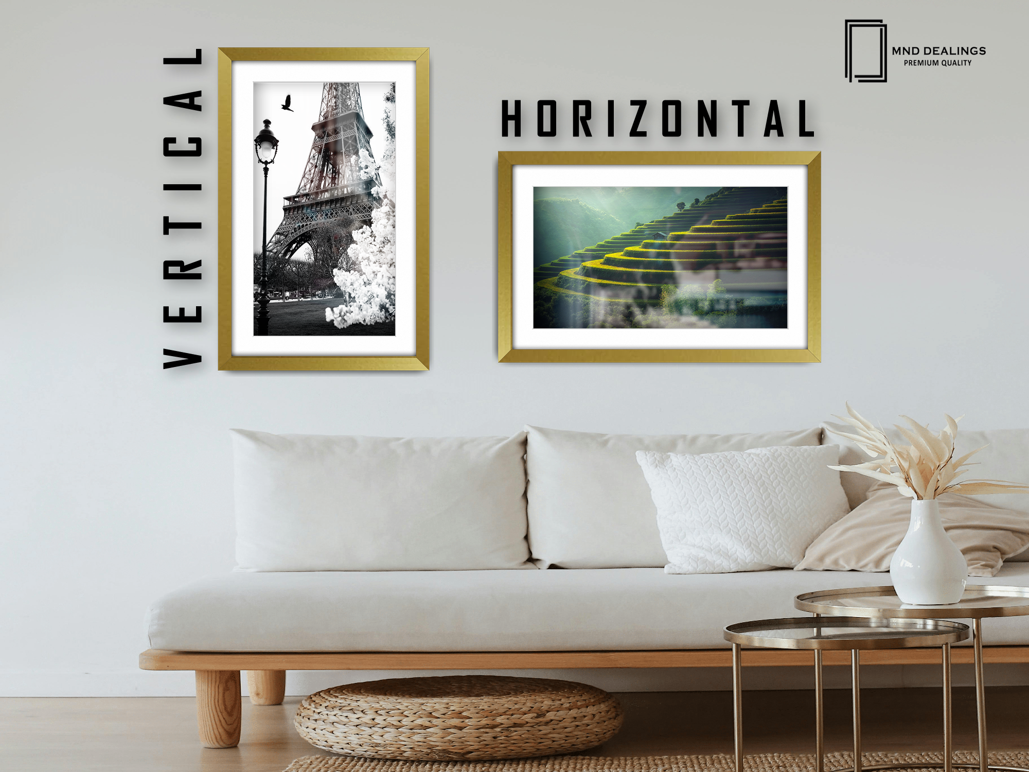 ( 50 x 60 cm ) / 24 x 20 Inch with 50 x 40 cm White Mount Display Frame - MDF