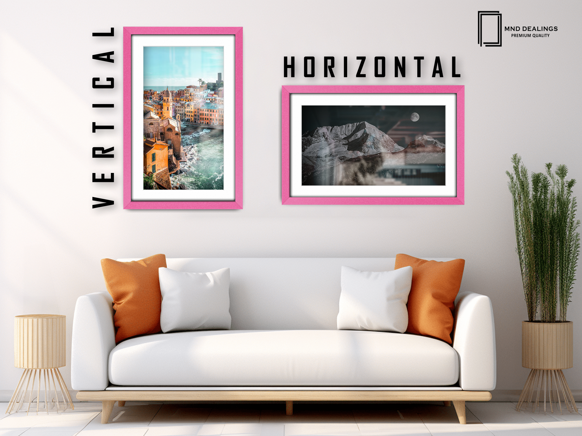( 50 x 60 cm ) / 24 x 20 Inch with 50 x 40 cm White Mount Display Frame - MDF