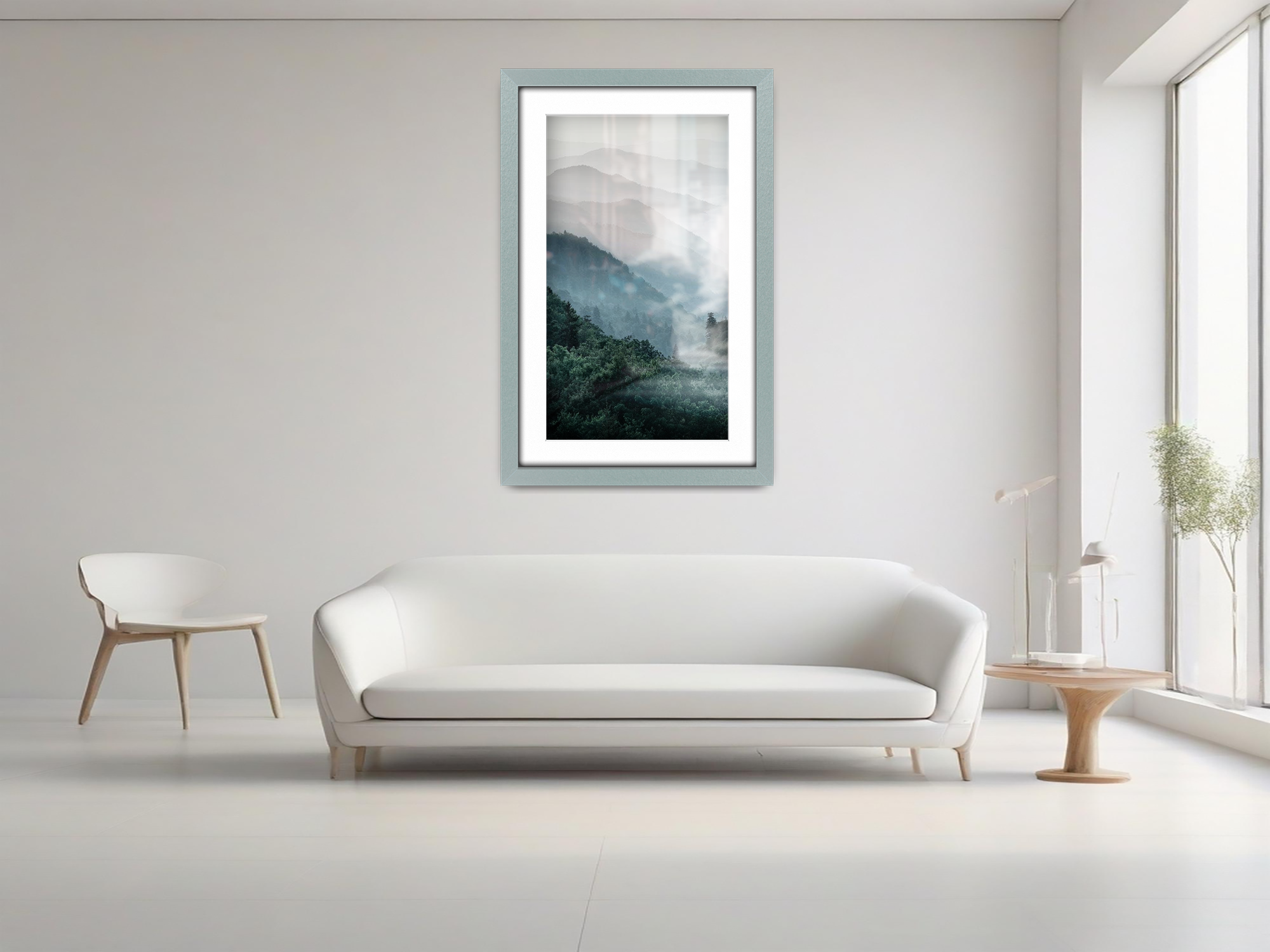 ( 50 x 60 cm ) / 24 x 20 Inch with 50 x 40 cm White Mount Display Frame - MDF