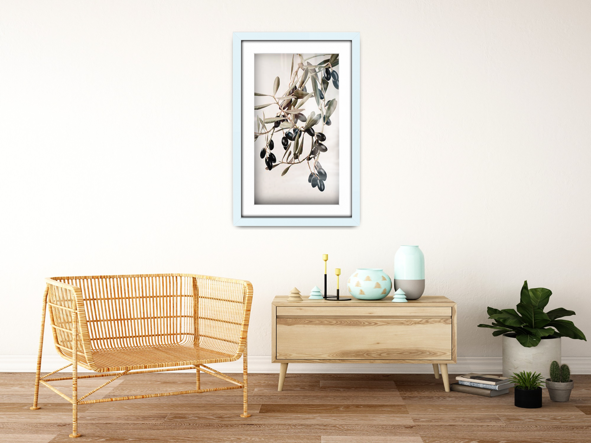 ( 50 x 60 cm ) / 24 x 20 Inch with 50 x 40 cm White Mount Display Frame - MDF