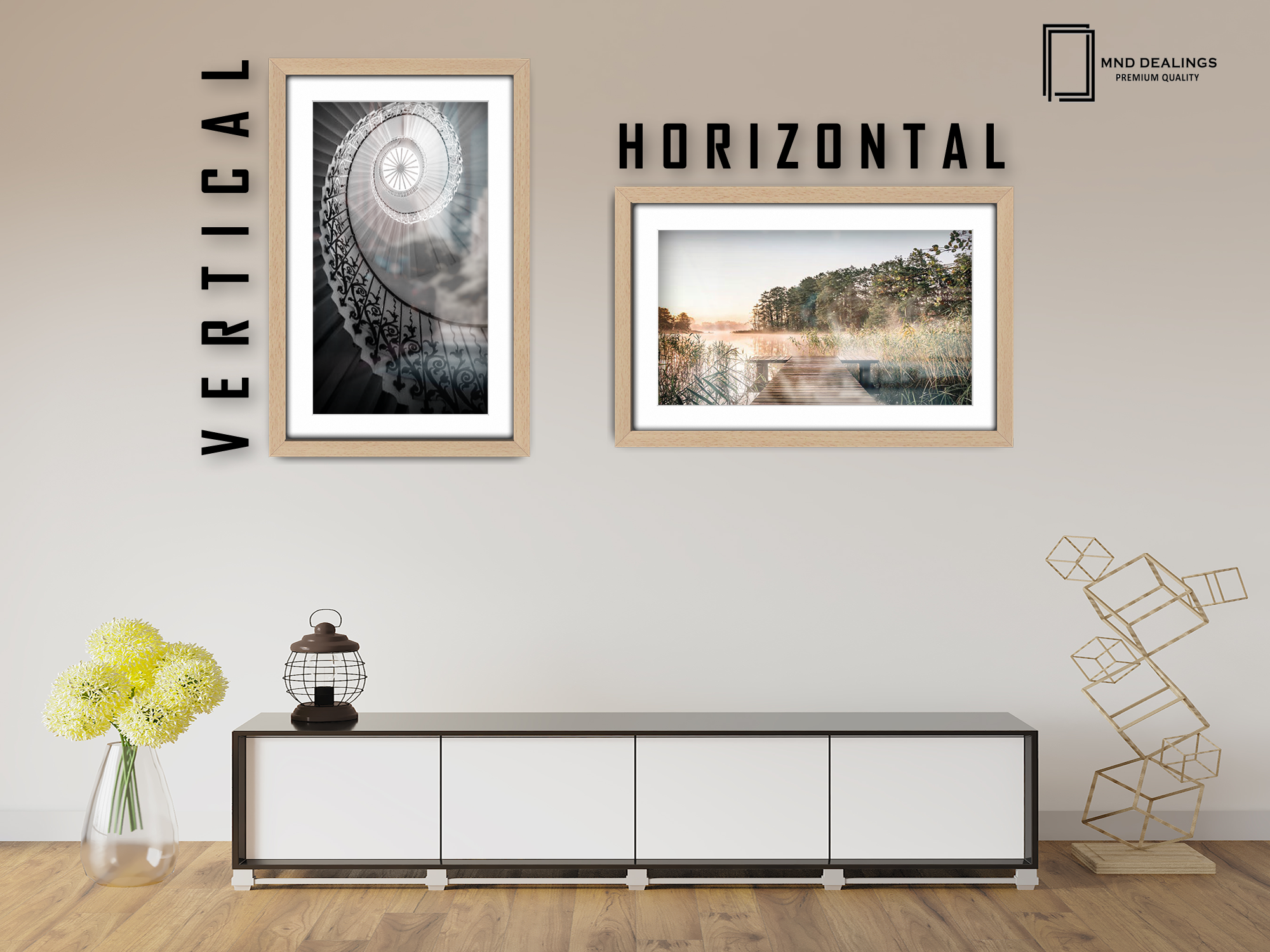 ( 50 x 70 cm ) / 28 x 20 Inch with 60 x 40 cm White Mount Frames - MDF