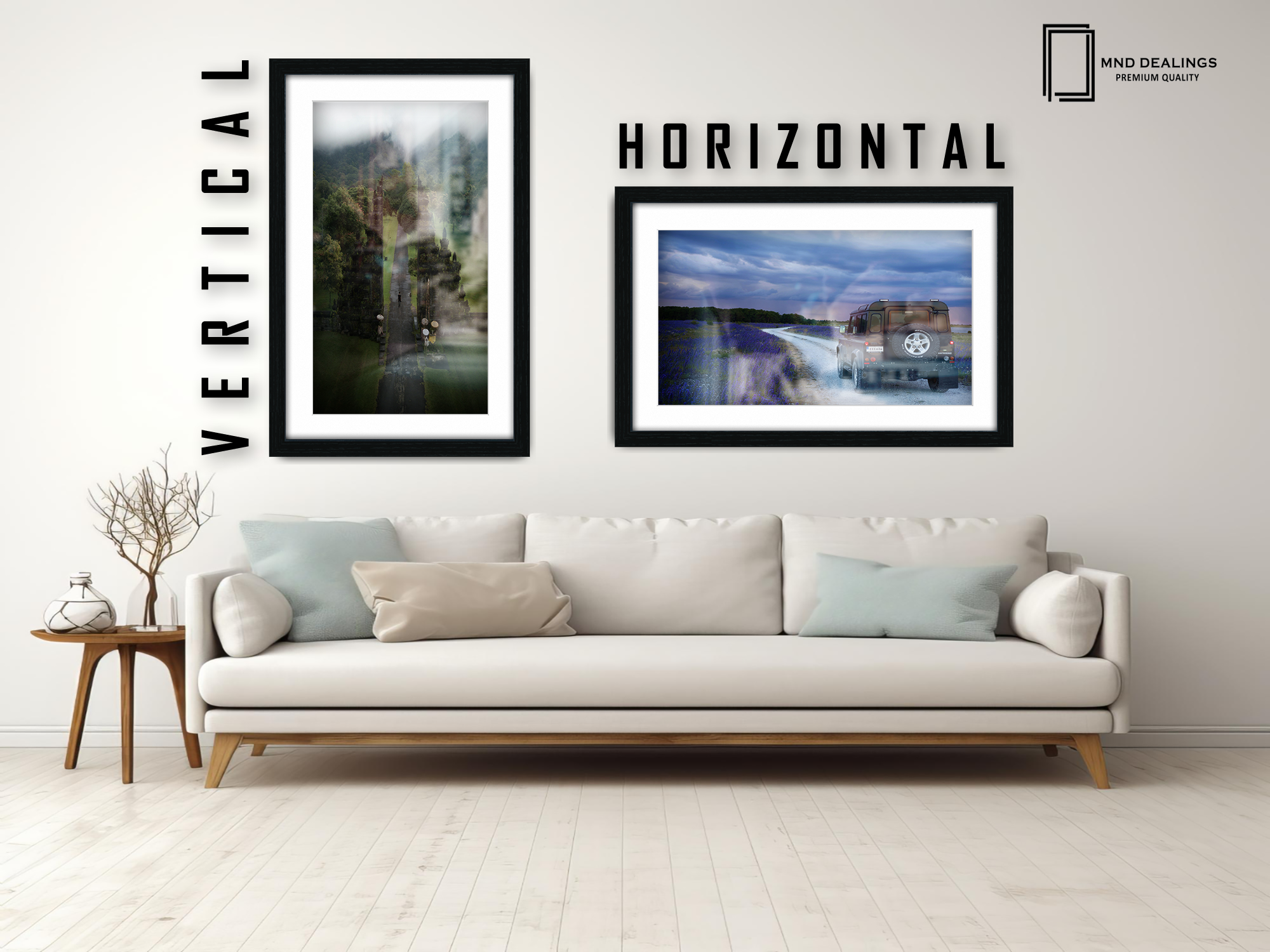 ( 50 x 70 cm ) / 28 x 20 Inch with 60 x 40 cm White Mount Frames - MDF