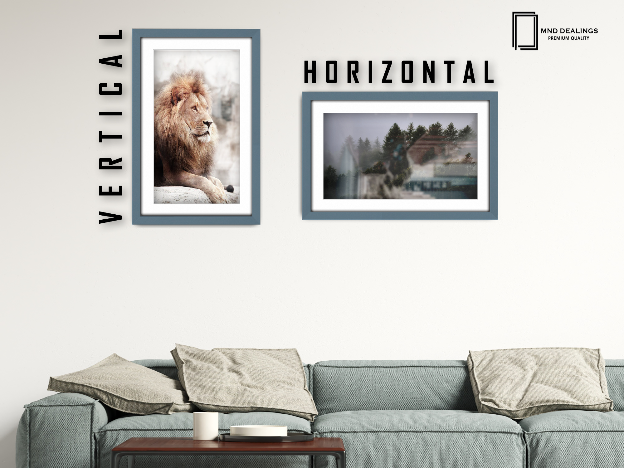 ( 50 x 70 cm ) / 28 x 20 Inch with 60 x 40 cm White Mount Frames - MDF