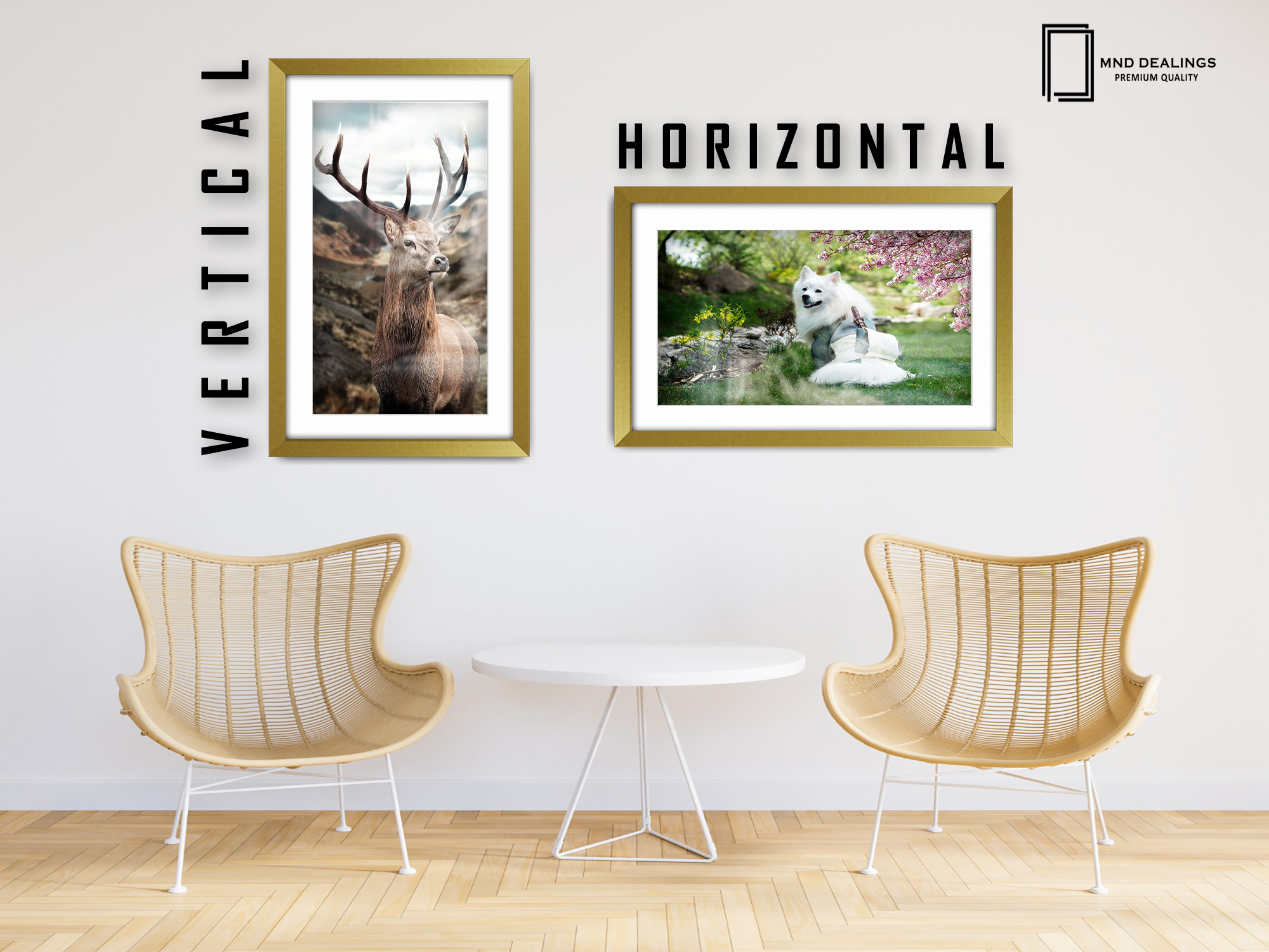 ( 50 x 70 cm ) / 28 x 20 Inch with 60 x 40 cm White Mount Frames - MDF