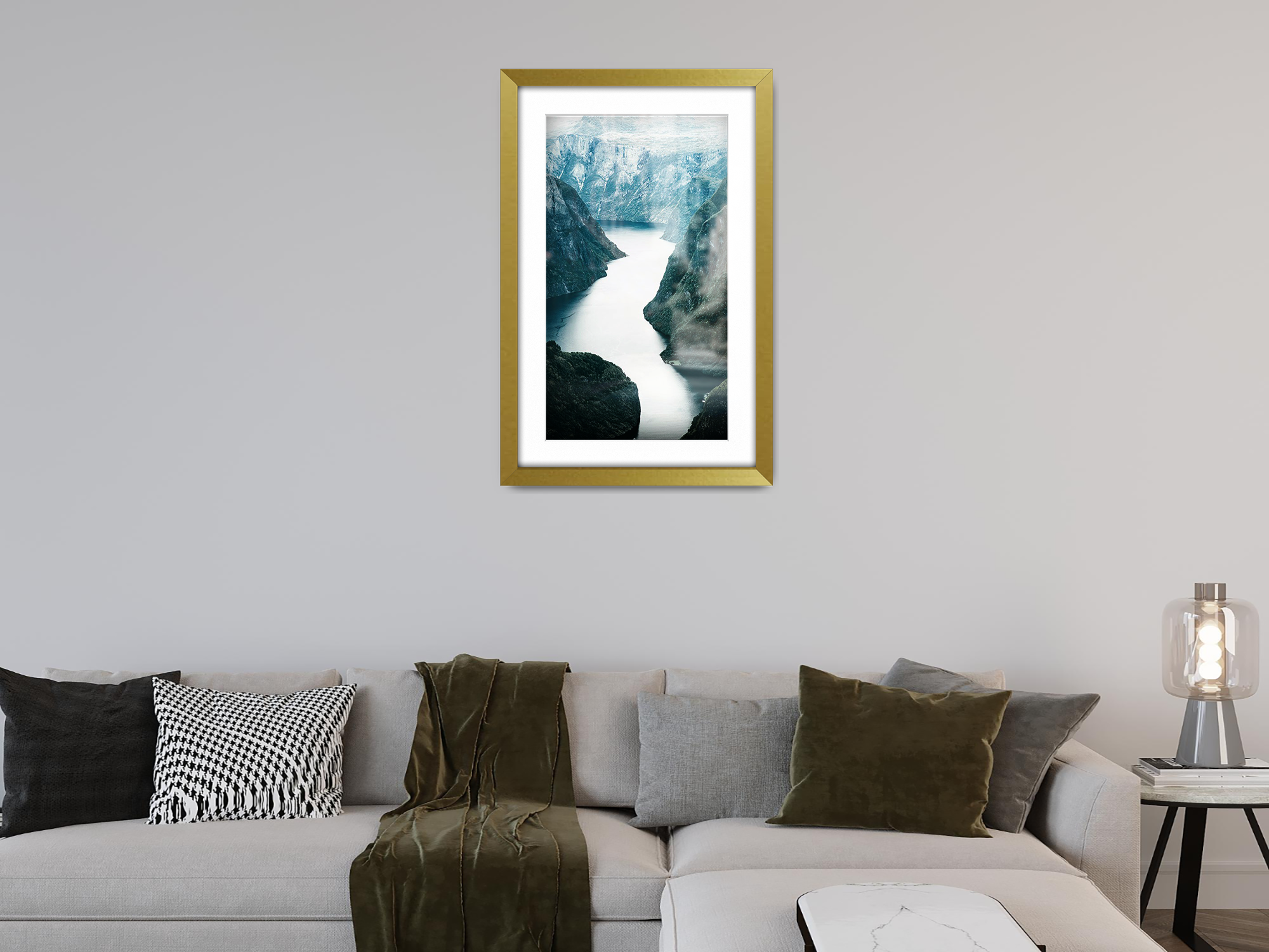 ( 50 x 70 cm ) / 28 x 20 Inch with 60 x 40 cm White Mount Frames - MDF