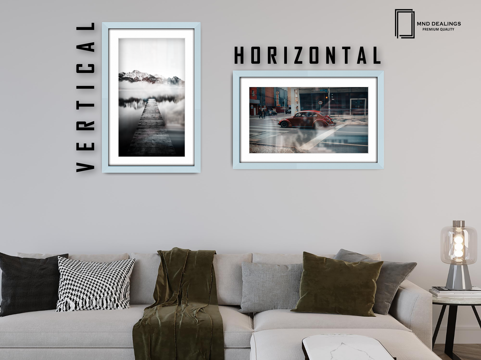 ( 50 x 70 cm ) / 28 x 20 Inch with 60 x 40 cm White Mount Frames - MDF