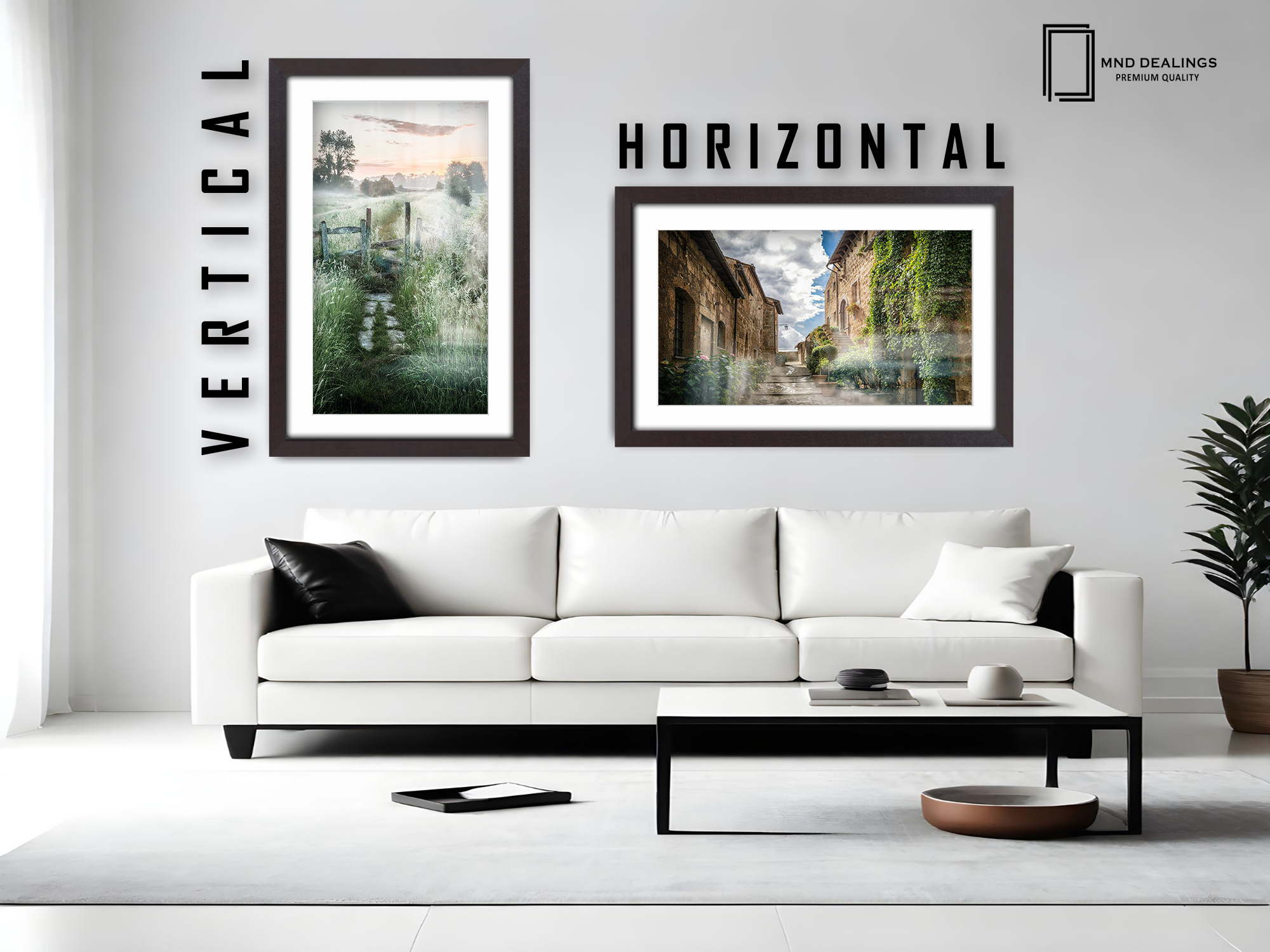 ( 50 x 70 cm ) / 28 x 20 Inch with 60 x 40 cm White Mount Frames - MDF