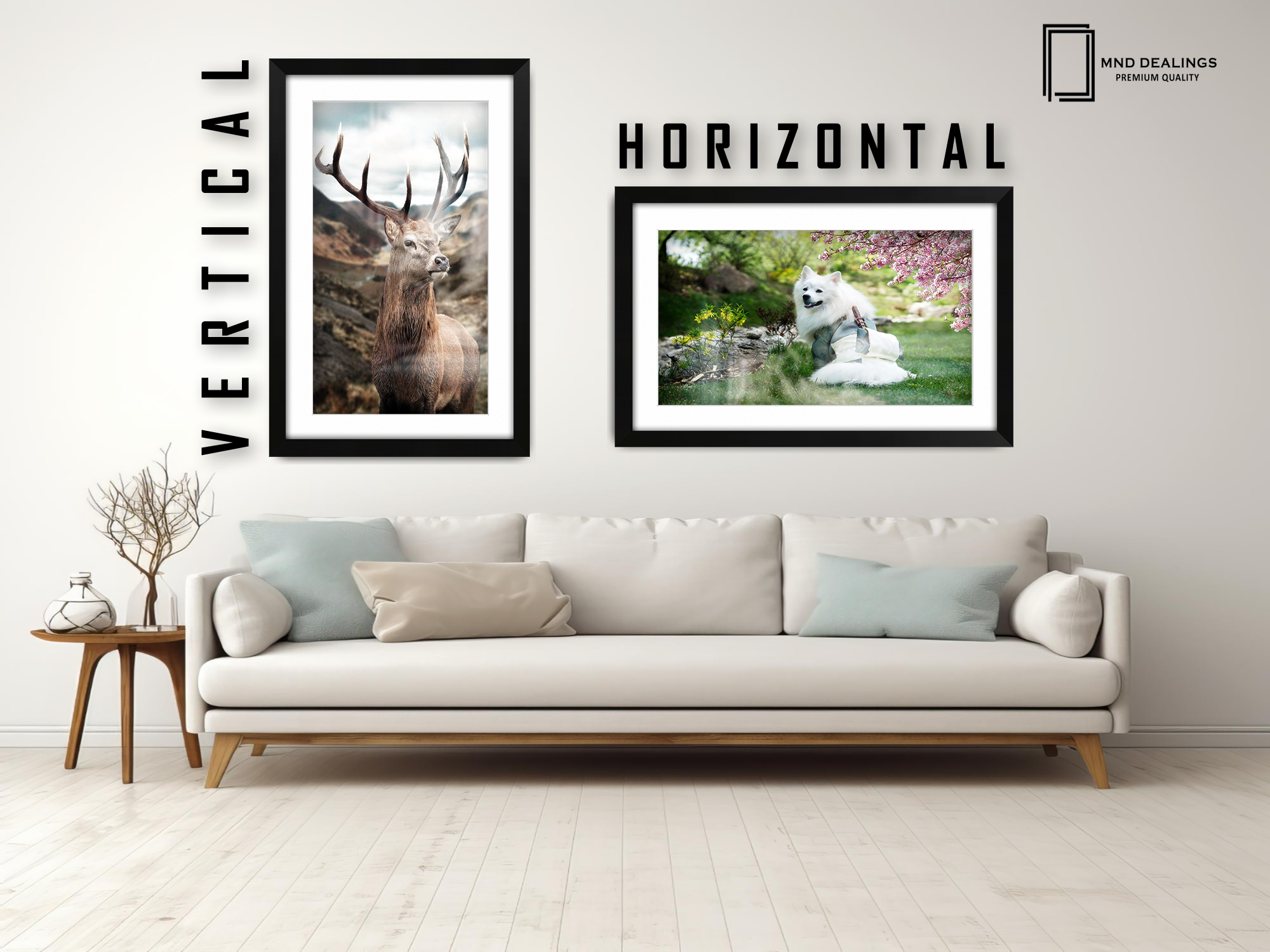 ( 50 x 70 cm ) / 28 x 20 Inch with 60 x 40 cm White Mount Frames - MDF