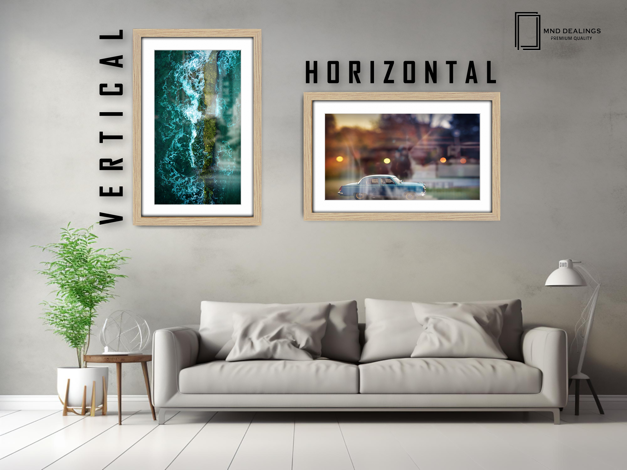 ( 50 x 70 cm ) / 28 x 20 Inch with 60 x 40 cm White Mount Frames - MDF