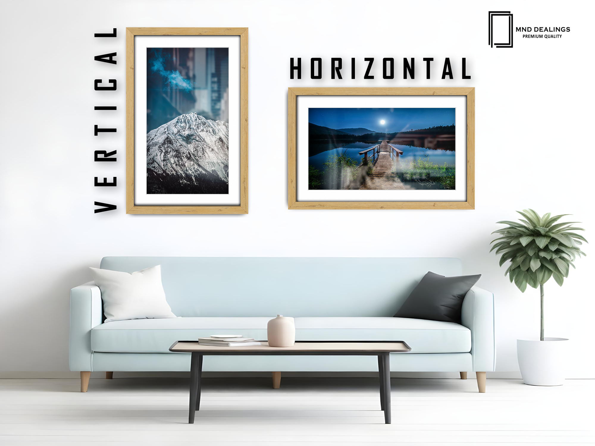 ( 50 x 70 cm ) / 28 x 20 Inch with 60 x 40 cm White Mount Frames - MDF