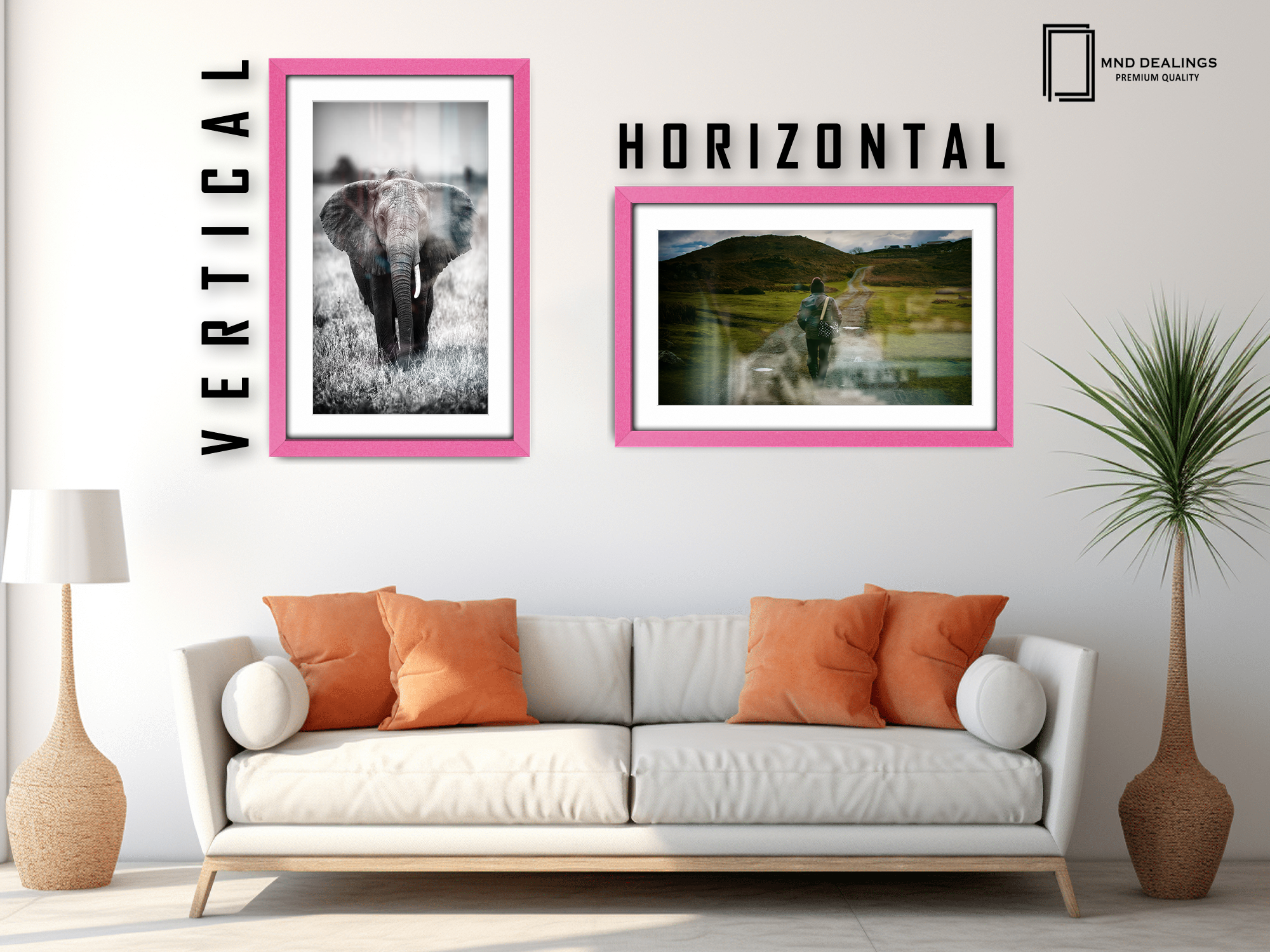 ( 50 x 70 cm ) / 28 x 20 Inch with 60 x 40 cm White Mount Frames - MDF