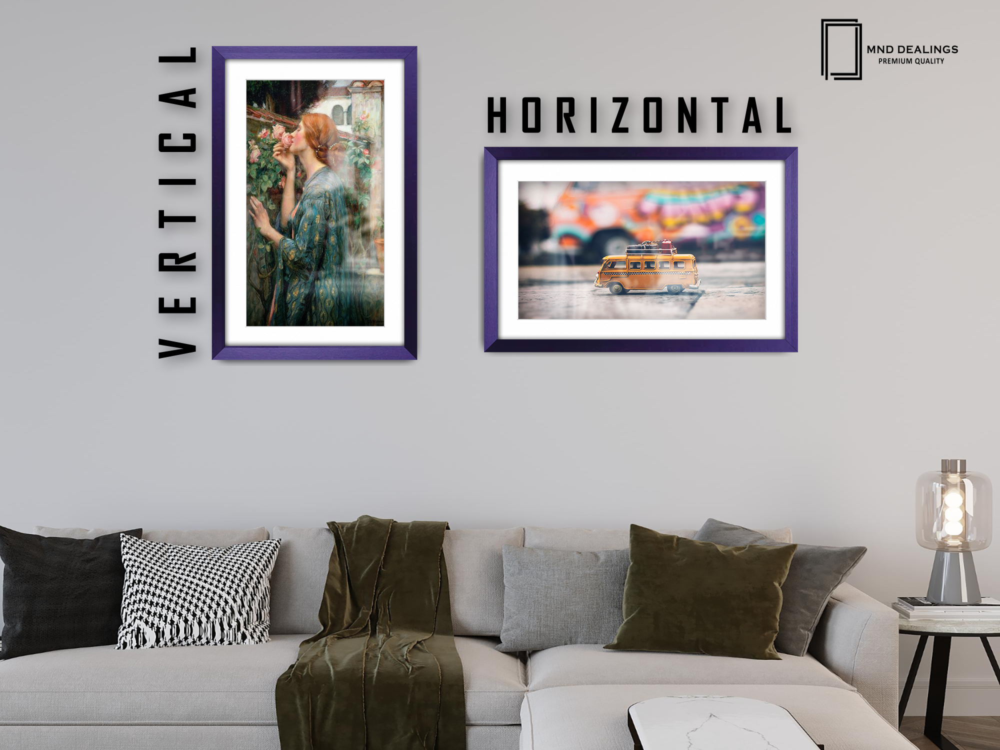 ( 50 x 70 cm ) / 28 x 20 Inch with 60 x 40 cm White Mount Frames - MDF