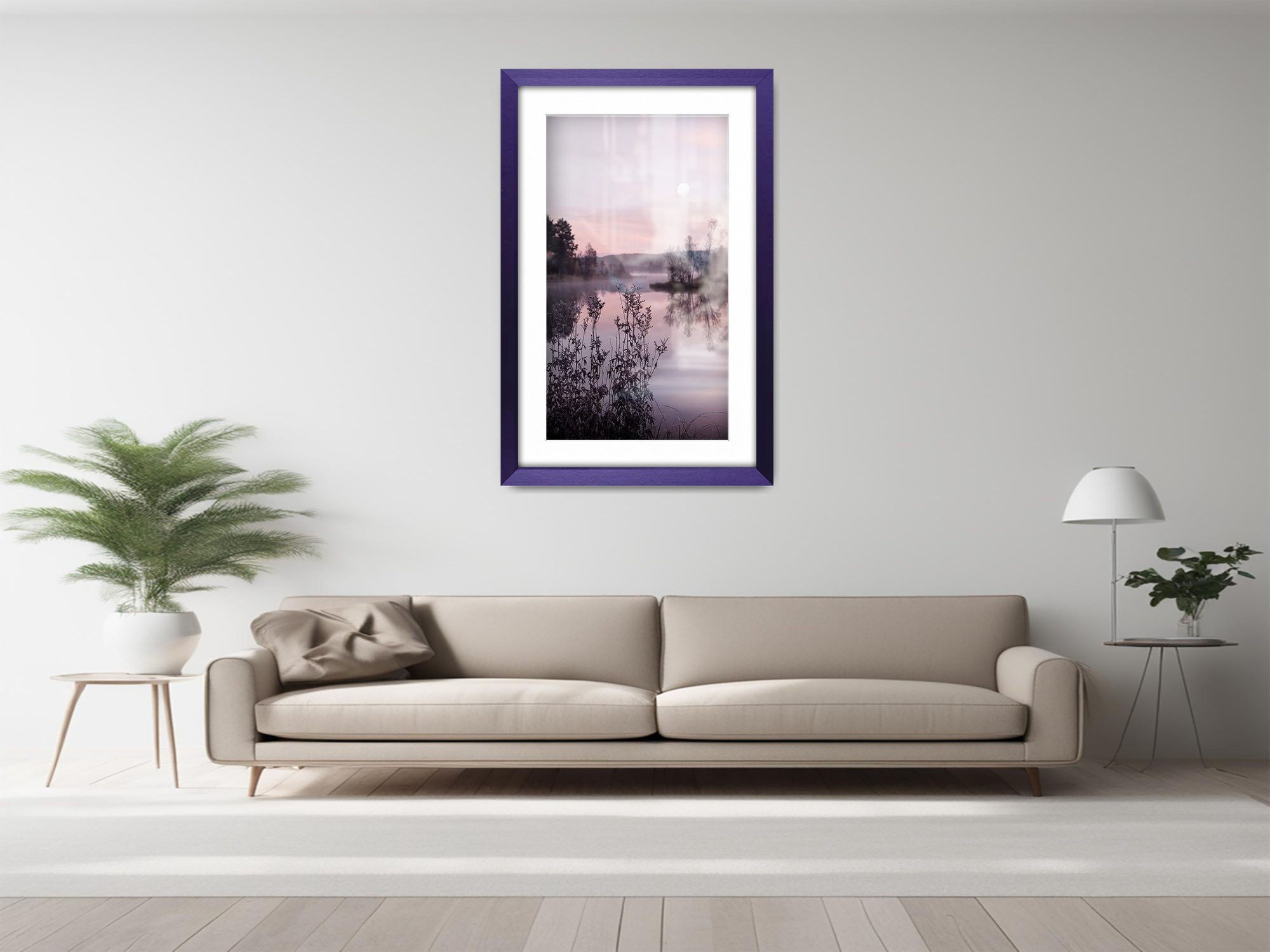 ( 50 x 70 cm ) / 28 x 20 Inch with 60 x 40 cm White Mount Frames - MDF