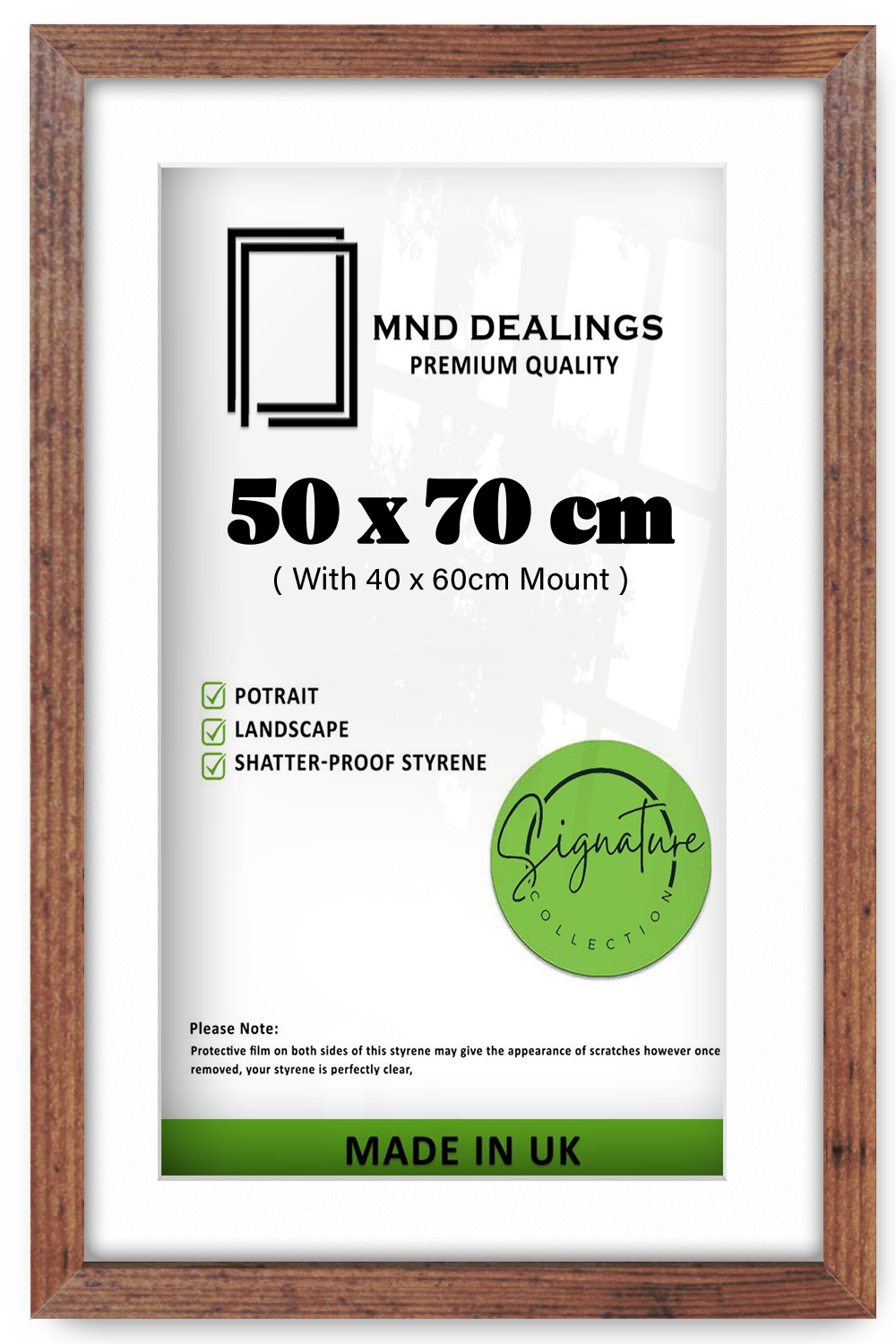 ( 50 x 70 cm ) / 28 x 20 Inch with 60 x 40 cm White Mount Frames - MDF